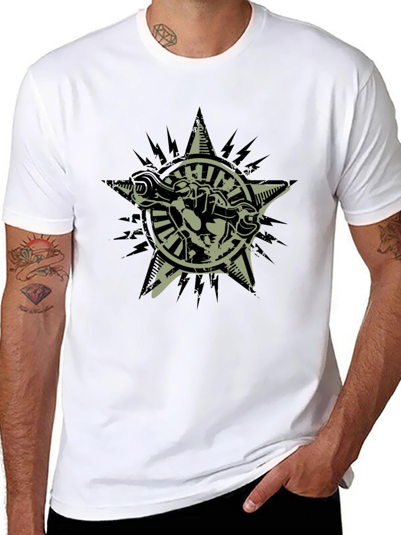 Graphic Tee: Star Fist Wrench Design