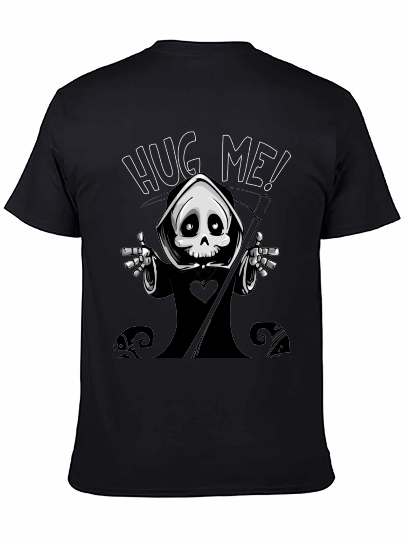 Hug Me! Grim Reaper Graphic Tee - Black