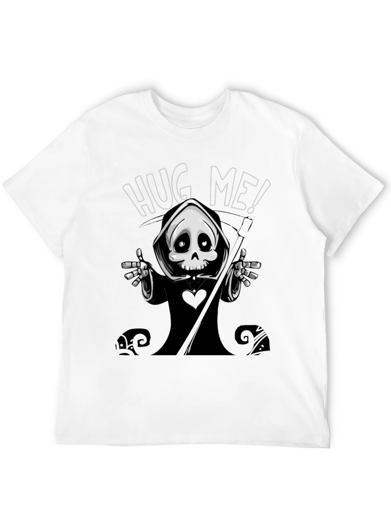 Hug Me! Grim Reaper Graphic Tee - Black