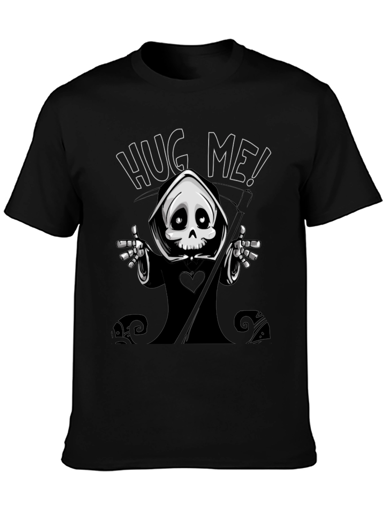 Hug Me! Grim Reaper Graphic Tee - Black
