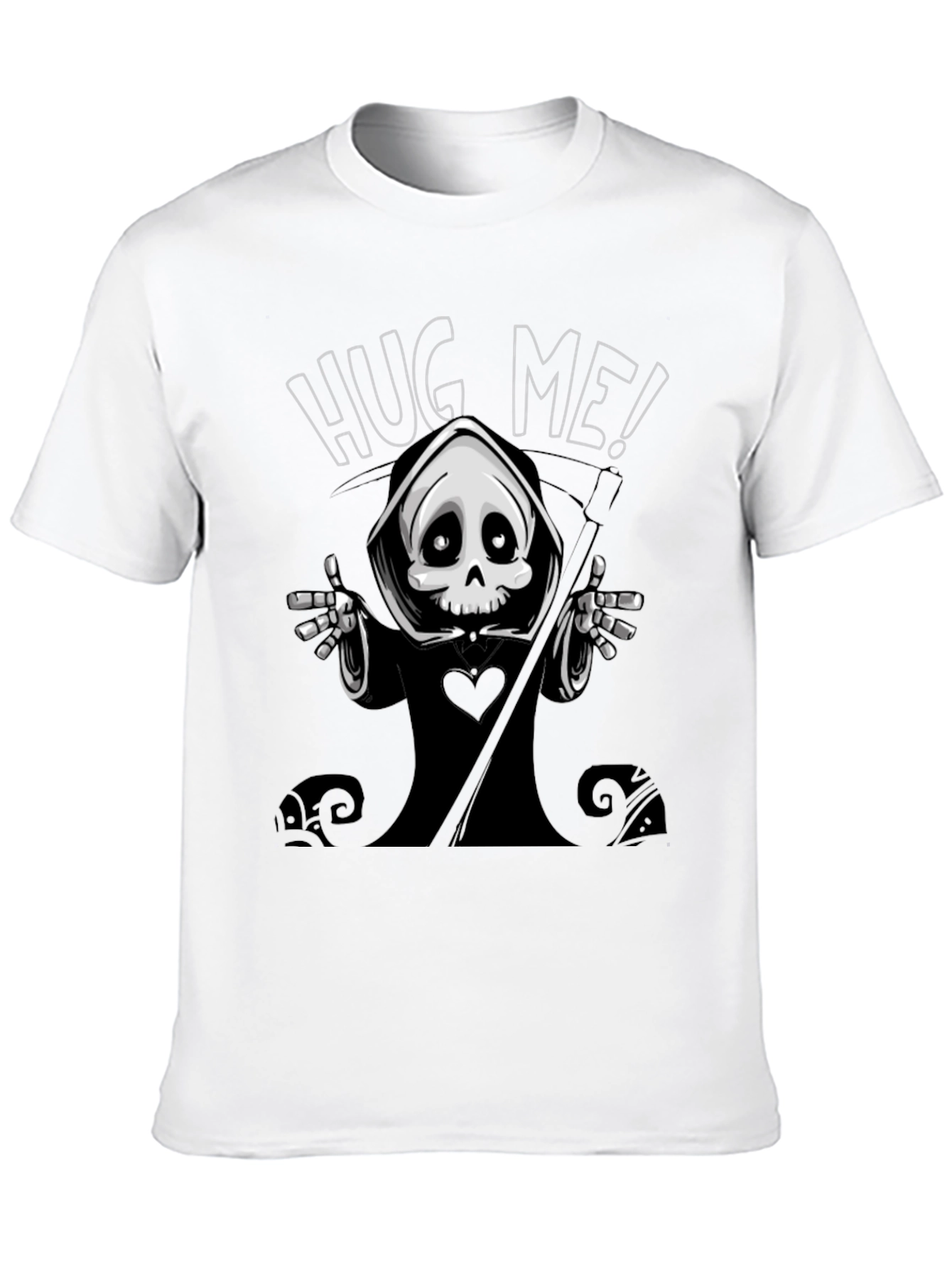 Hug Me! Grim Reaper Graphic Tee - Black