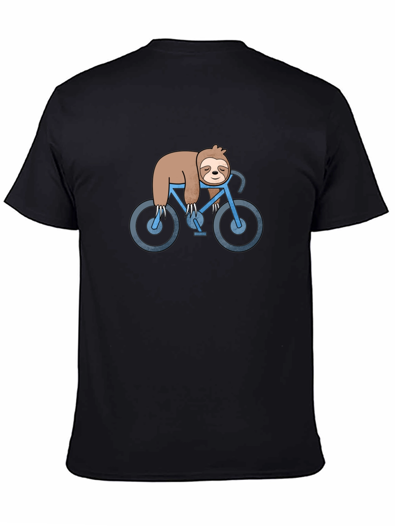 Sloth on Bike Black T-Shirt - Relaxed Fit