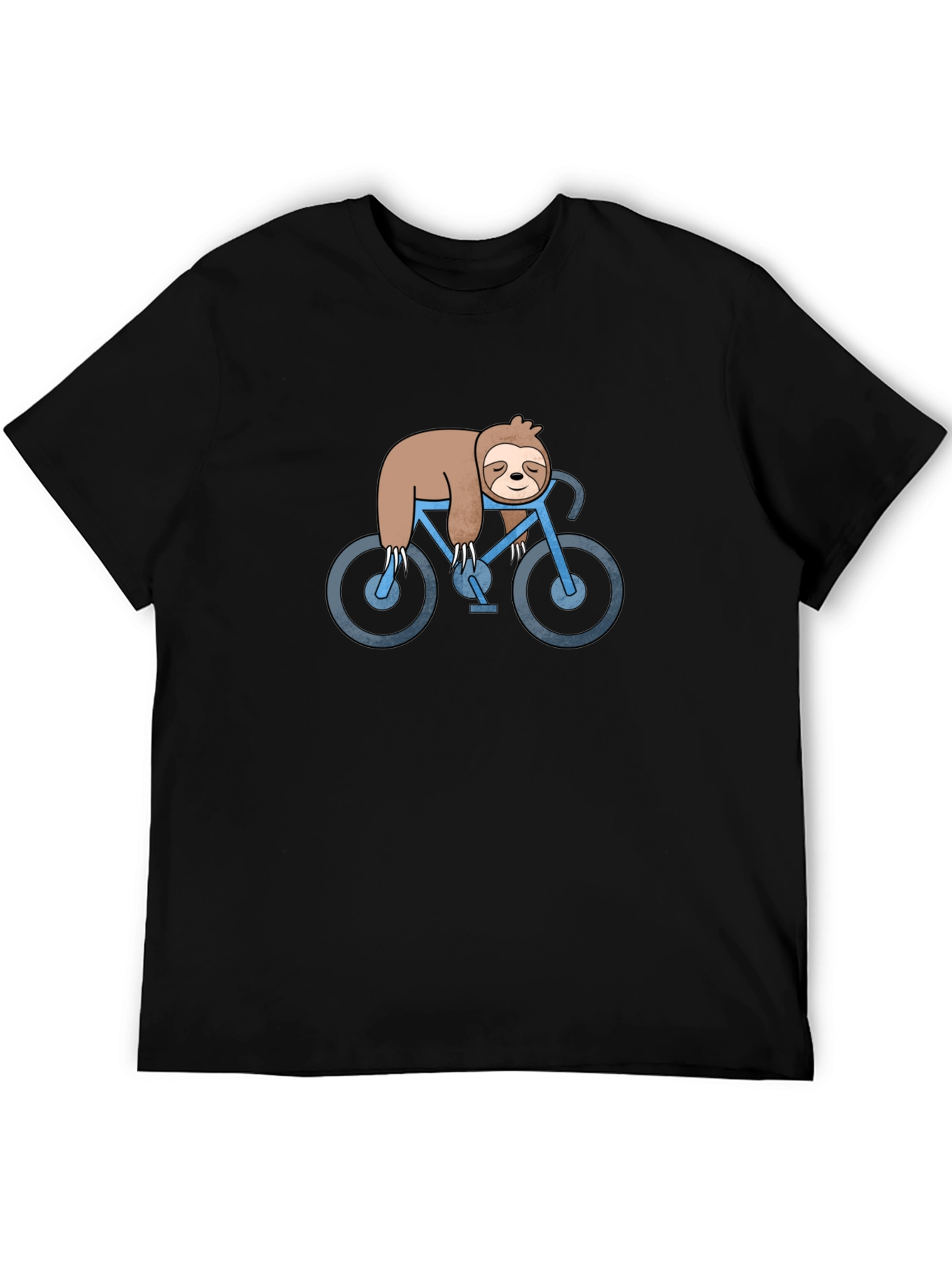 Sloth on Bike Black T-Shirt - Relaxed Fit
