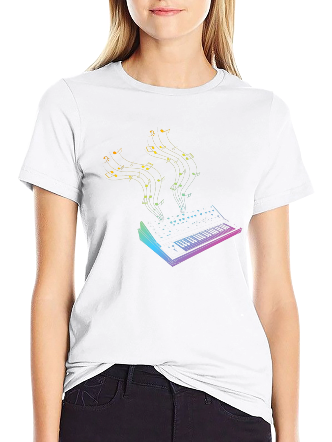 Music Synth Graphic Tee - Black
