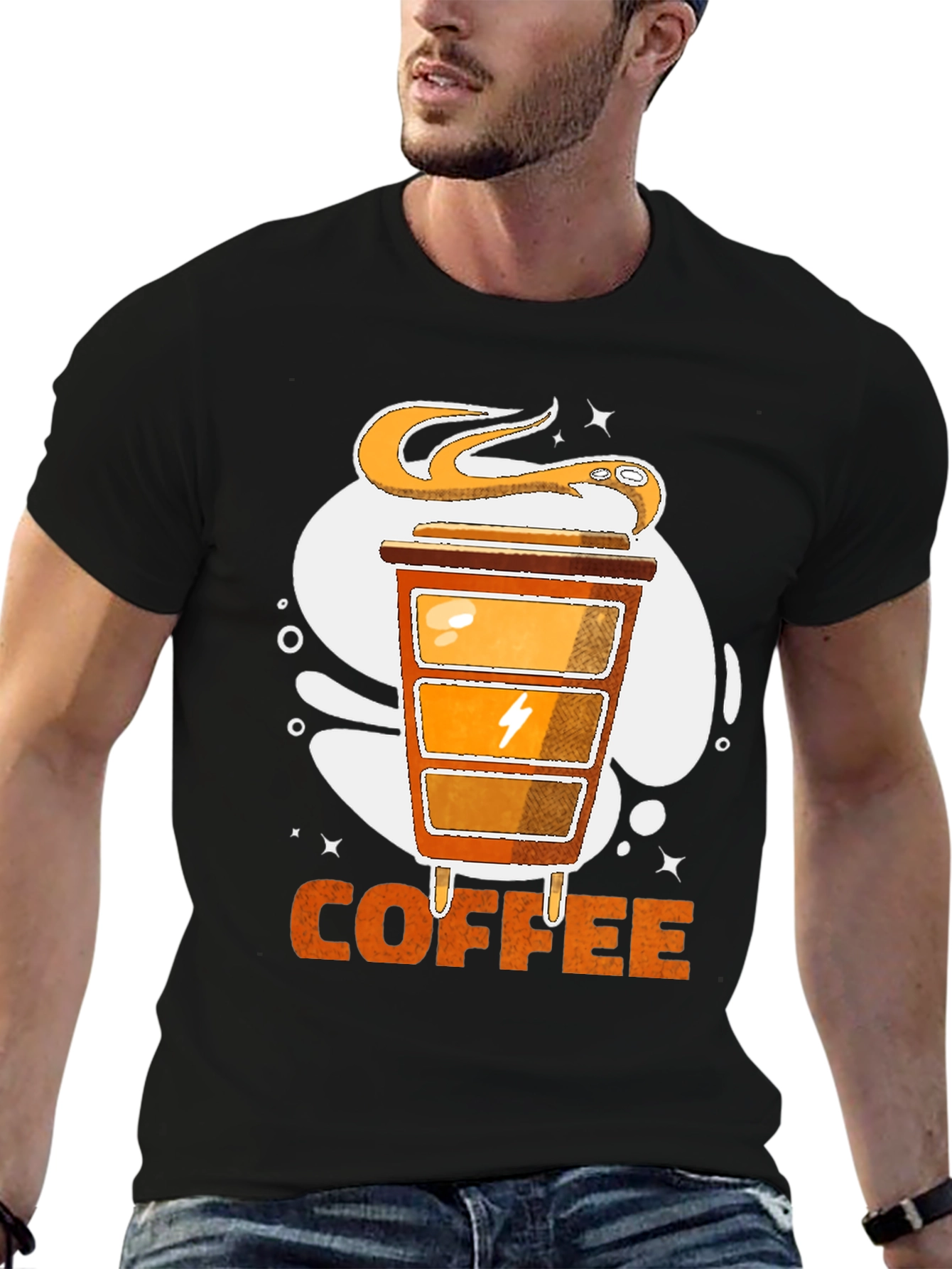Coffee Powered T-Shirt | Snake & Energy Design