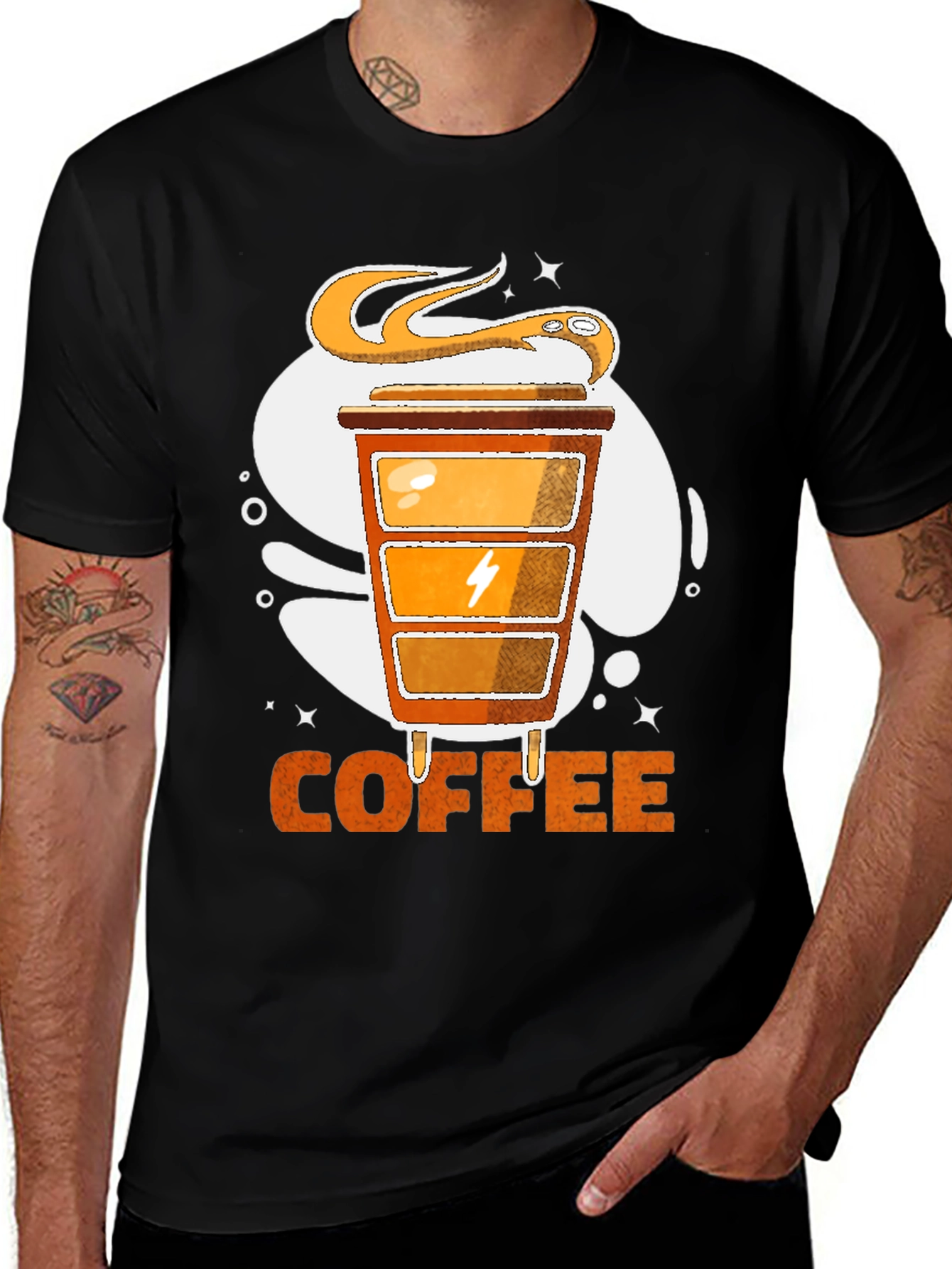 Coffee Powered T-Shirt | Snake & Energy Design