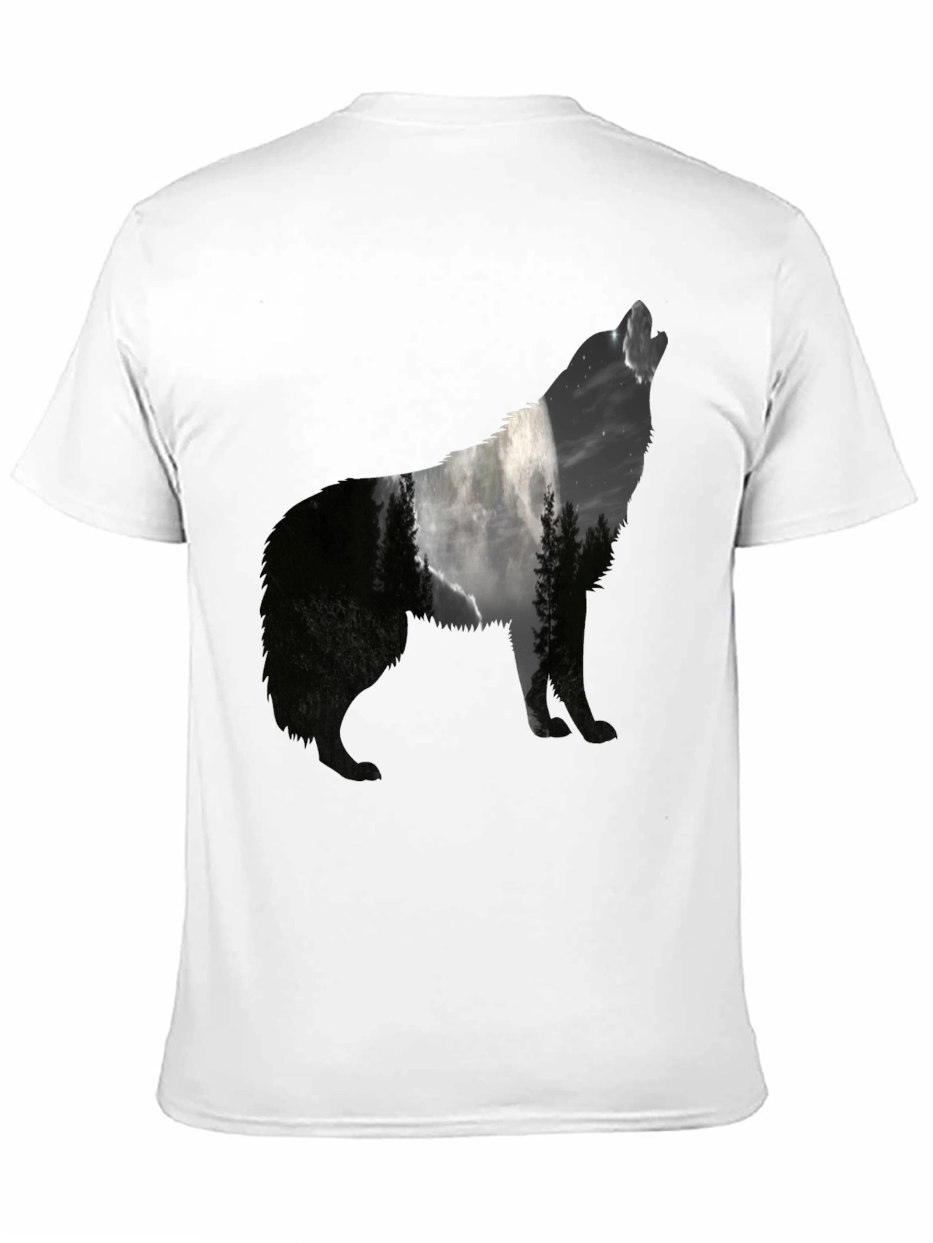 Wolf Silhouette Graphic Print T-Shirt