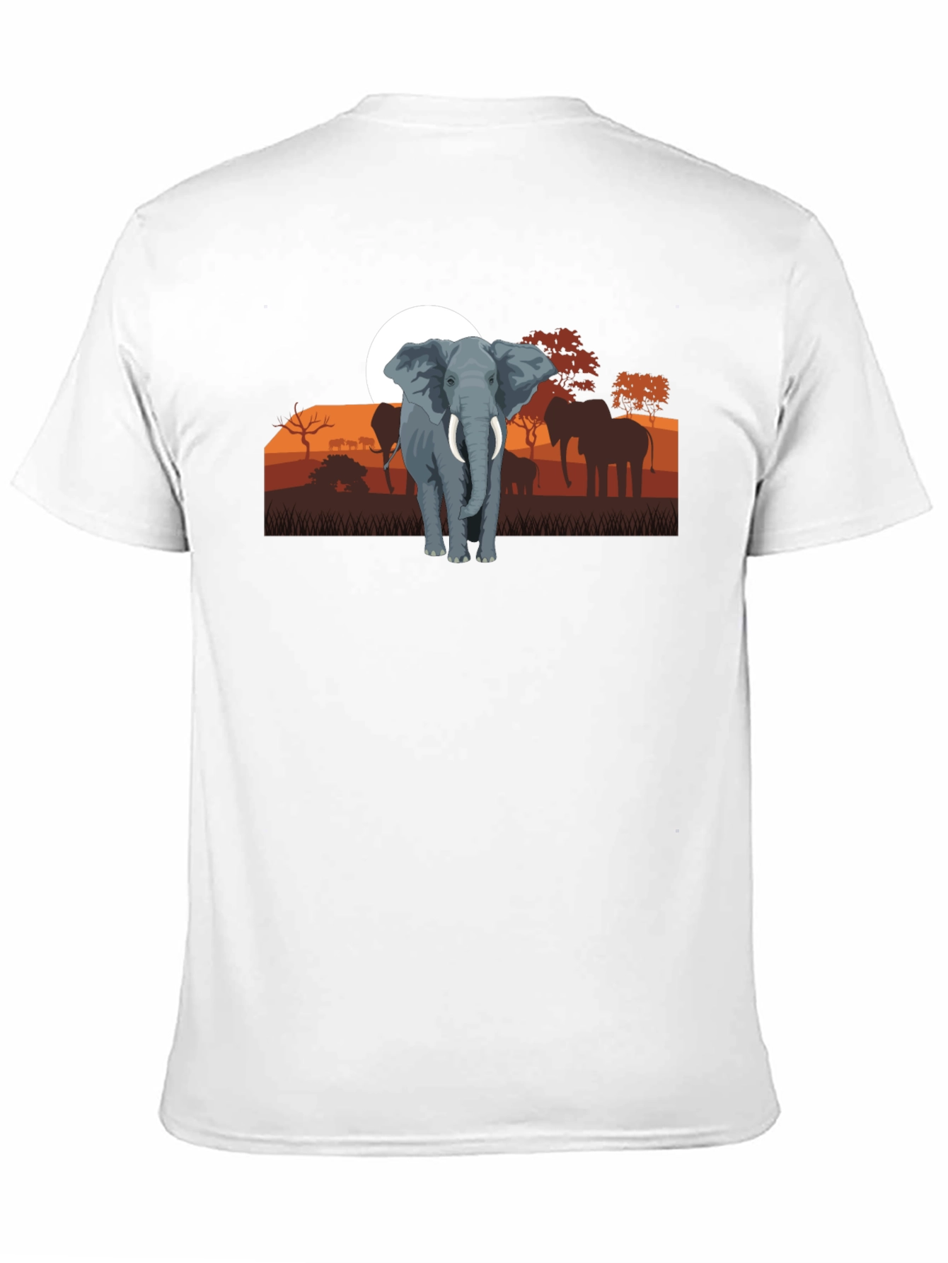 Elephant Sunset Graphic Tee - Wildlife Shirt