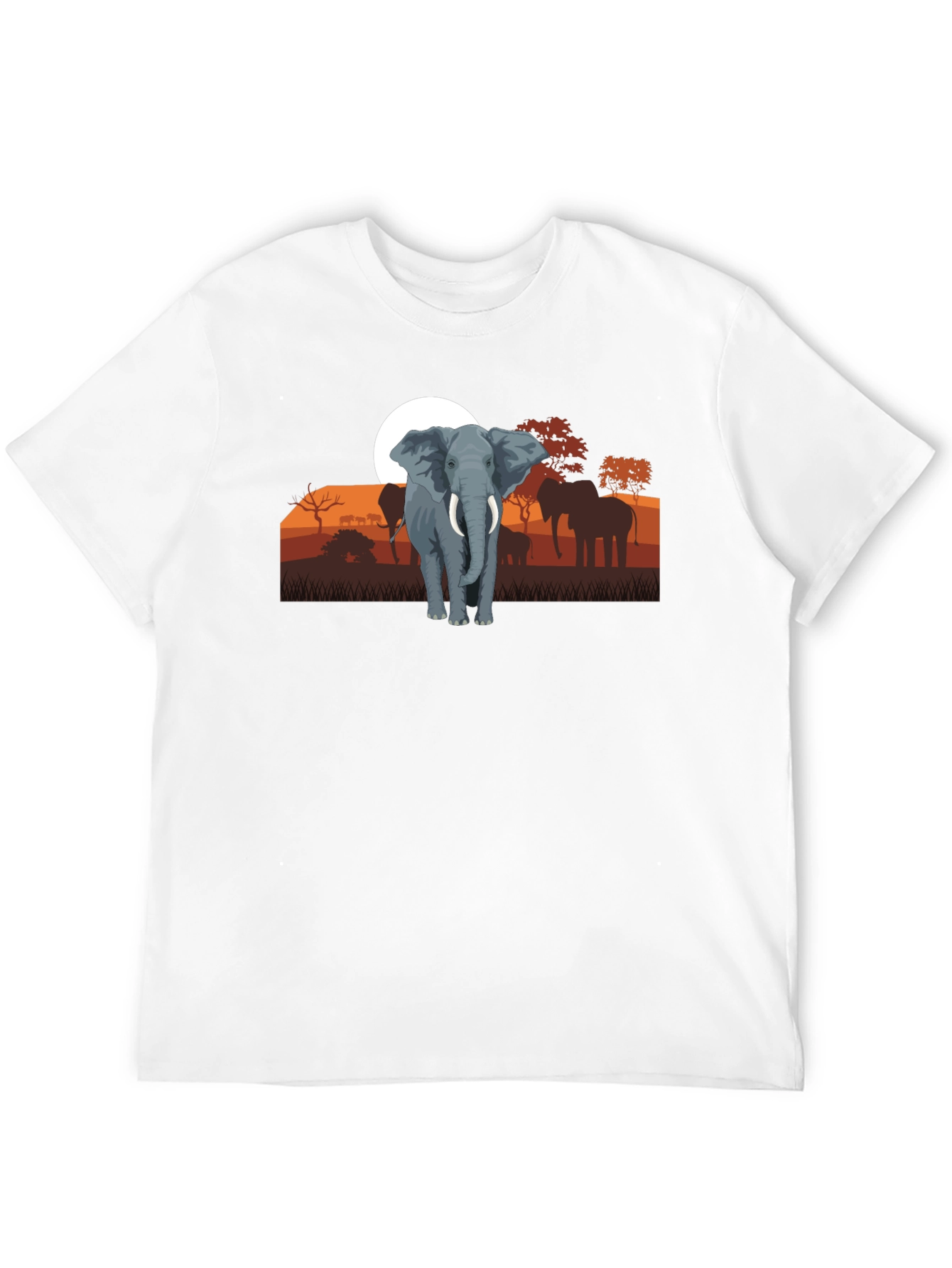 Elephant Sunset Graphic Tee - Wildlife Shirt
