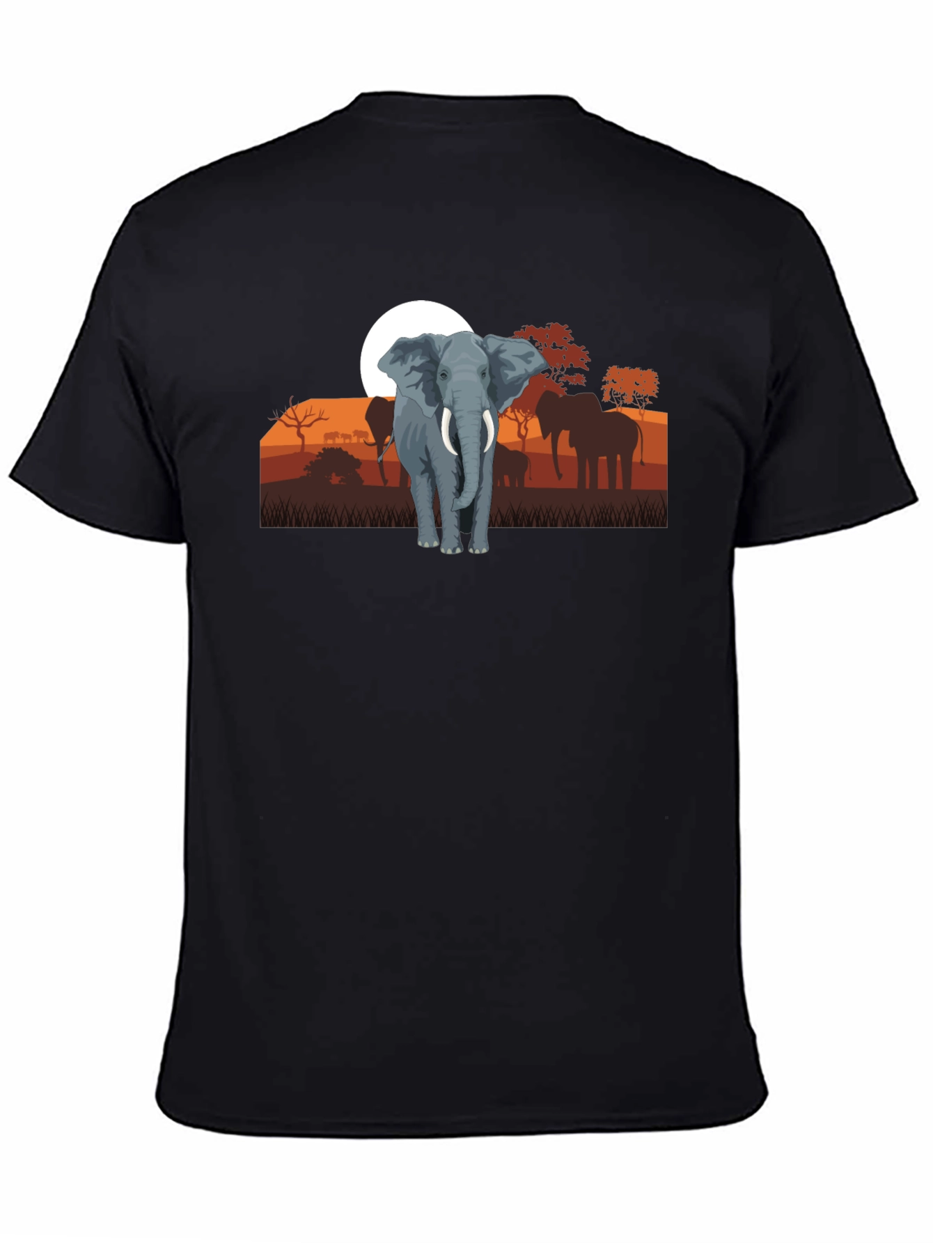 Elephant Sunset Graphic Tee - Wildlife Shirt