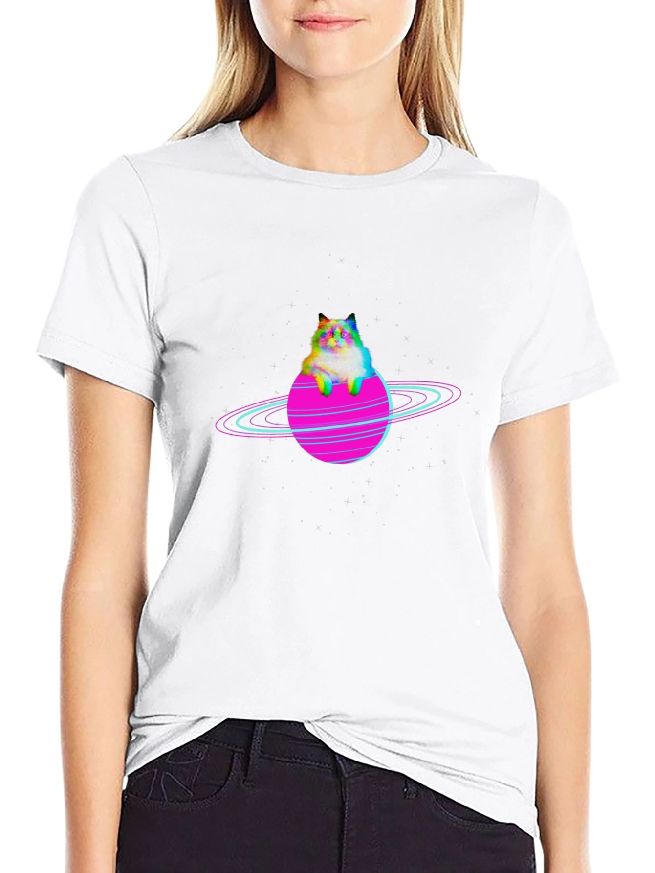 Cosmic Cat Planet Graphic Tee