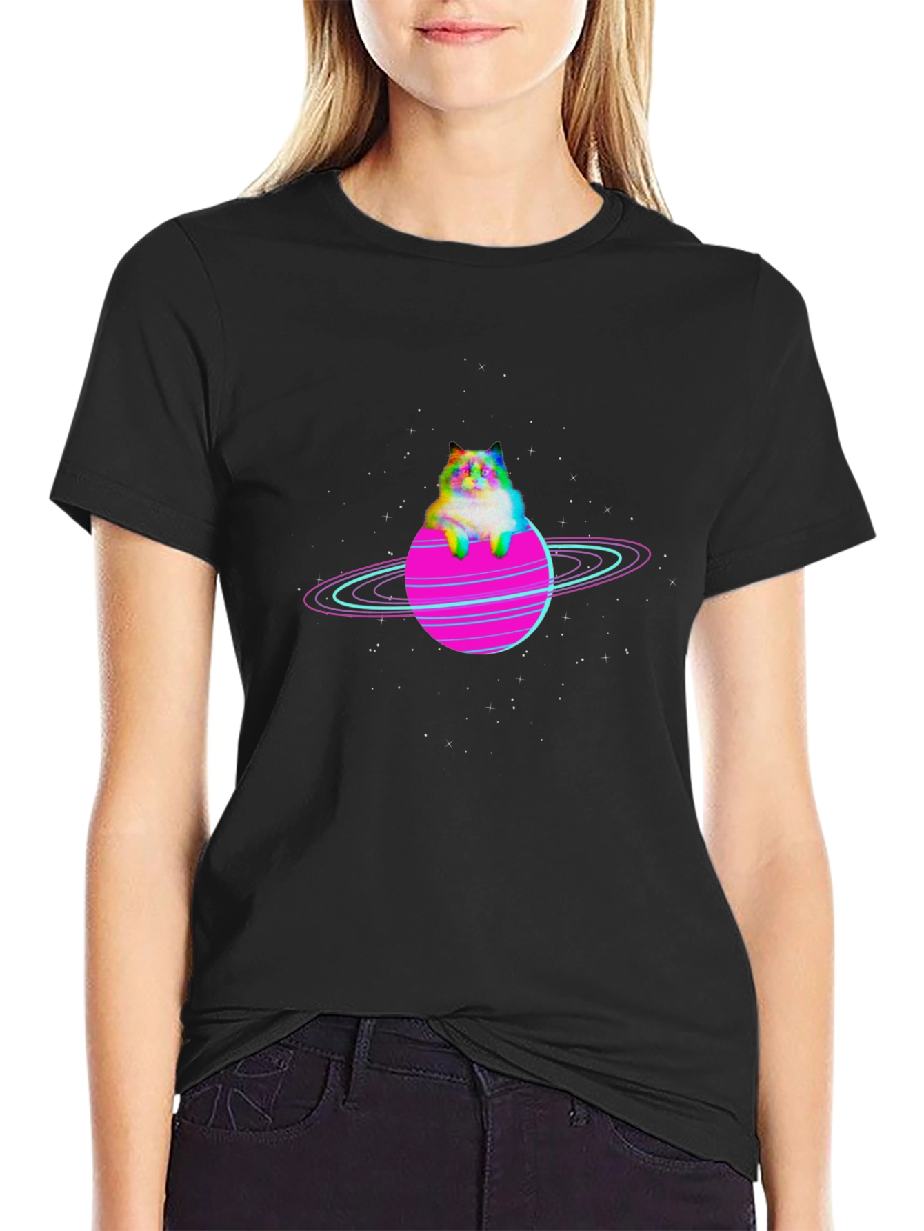 Cosmic Cat Planet Graphic Tee