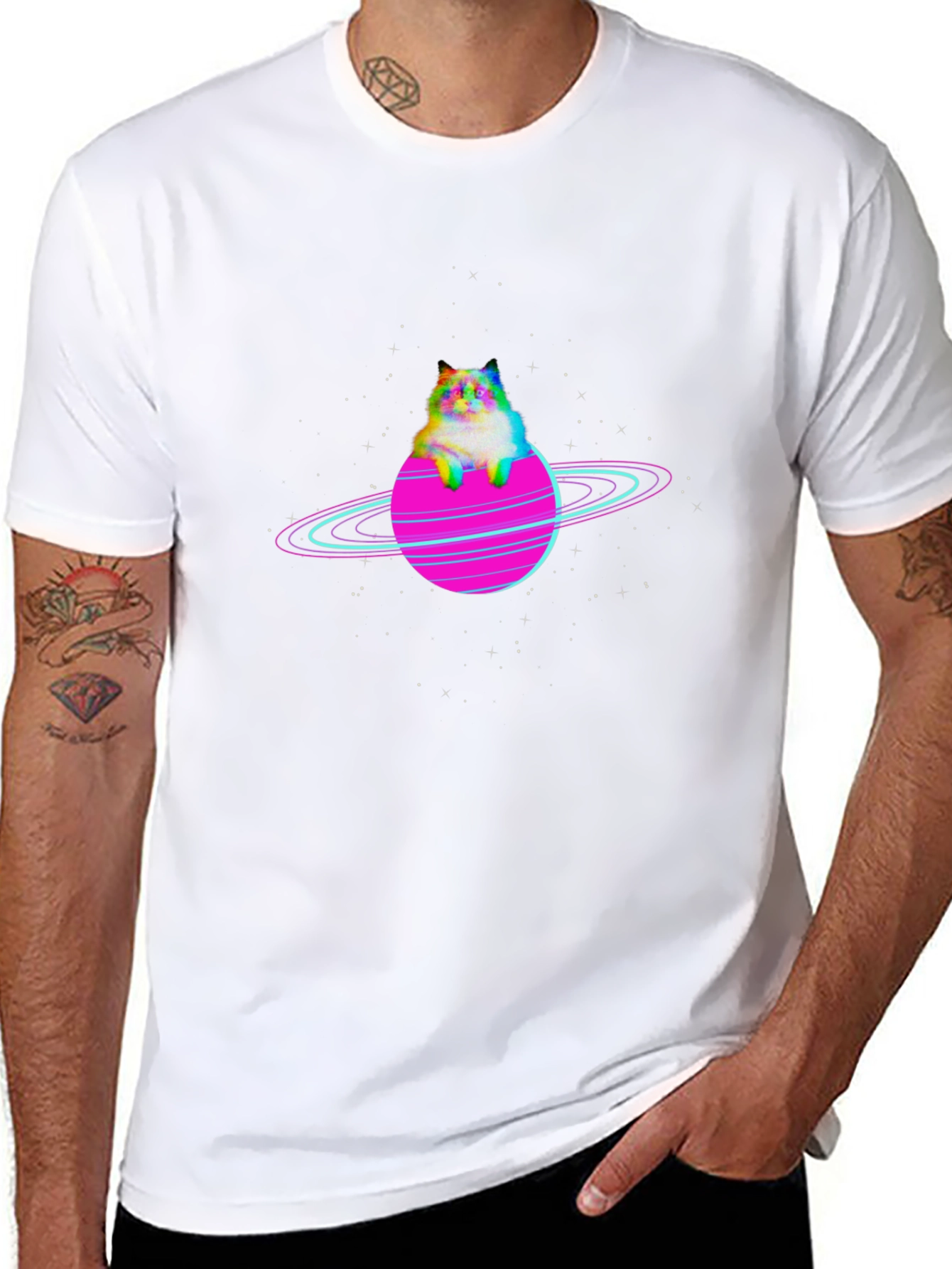 Cosmic Cat Planet Graphic Tee