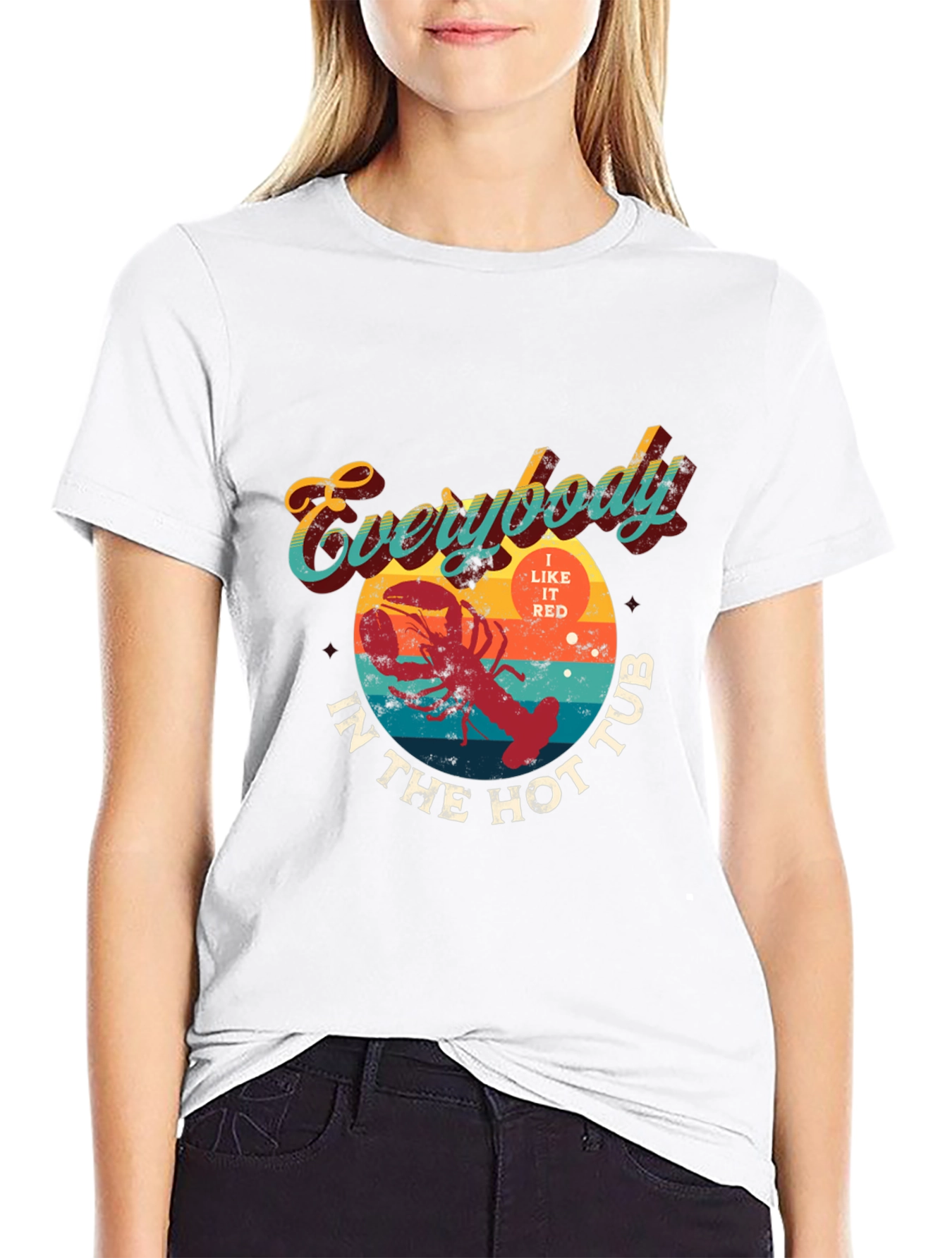 Everybody In The Hot Tub Lobster Graphic T-Shirt