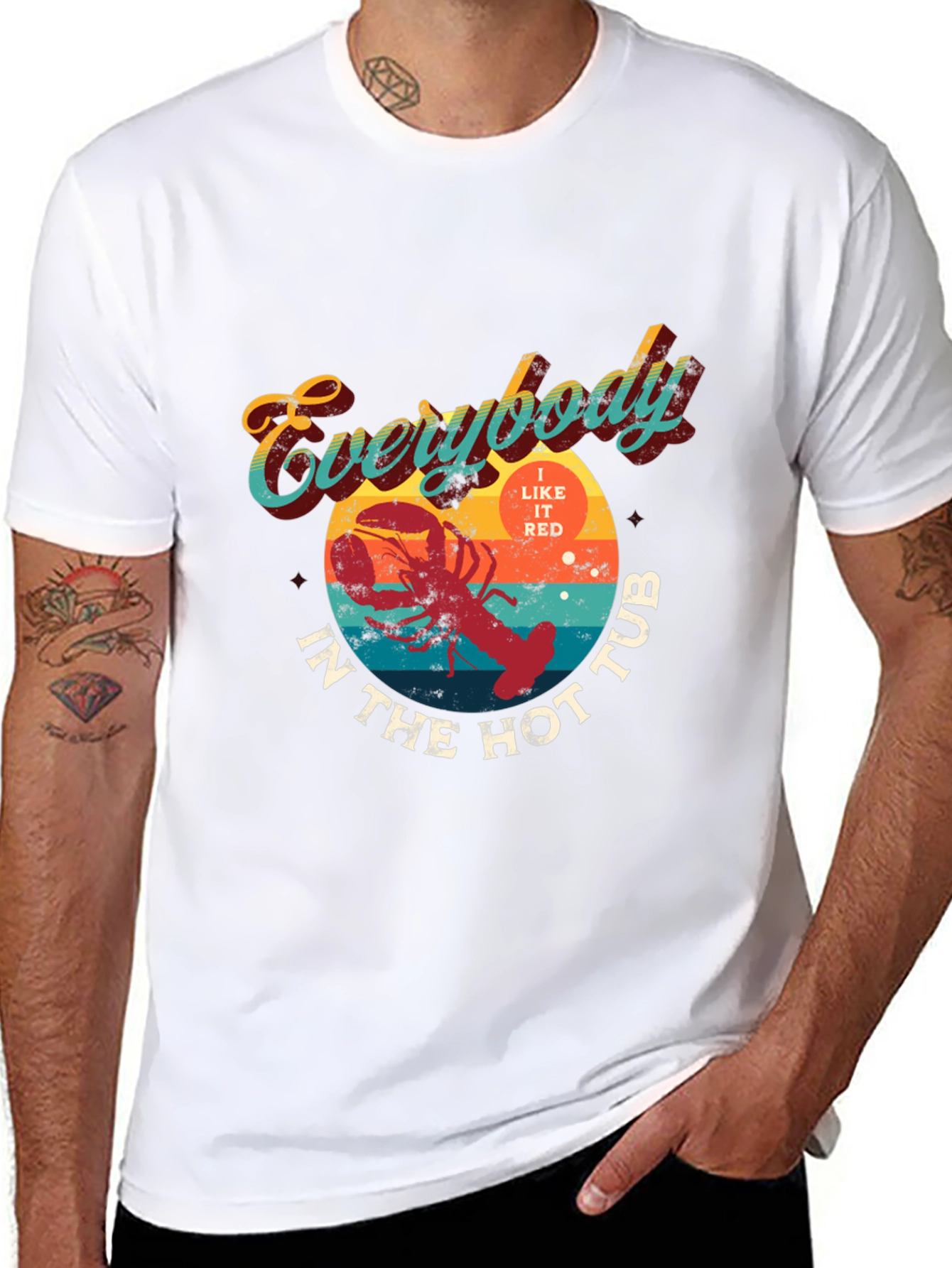 Everybody In The Hot Tub Lobster Graphic T-Shirt