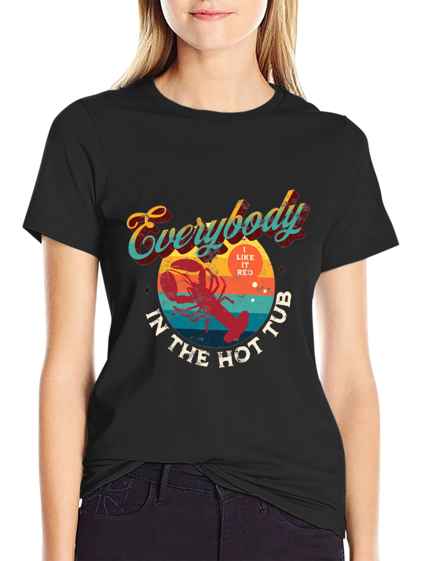 Everybody In The Hot Tub Lobster Graphic T-Shirt