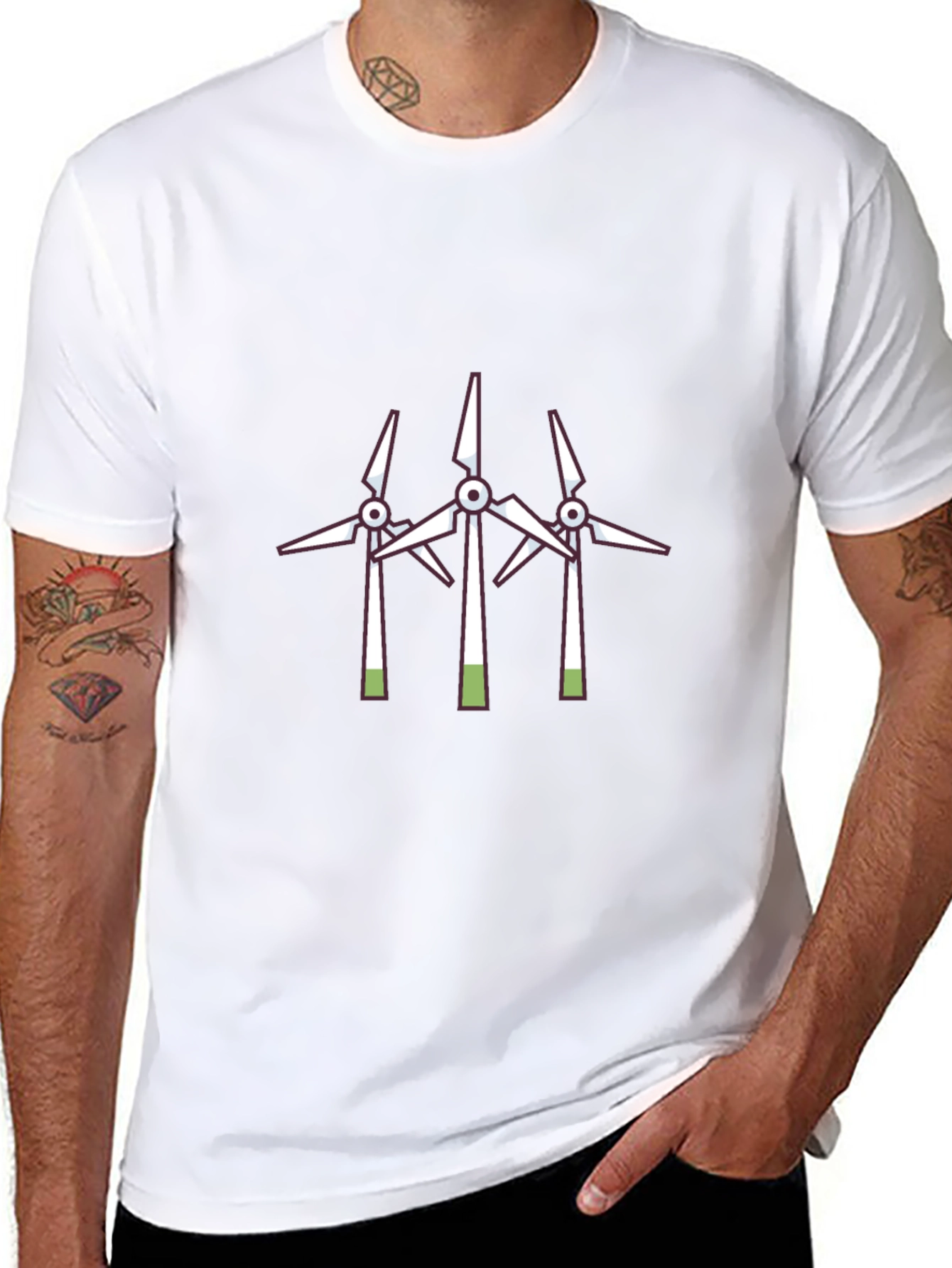 Wind Turbine Graphic Tee - Black