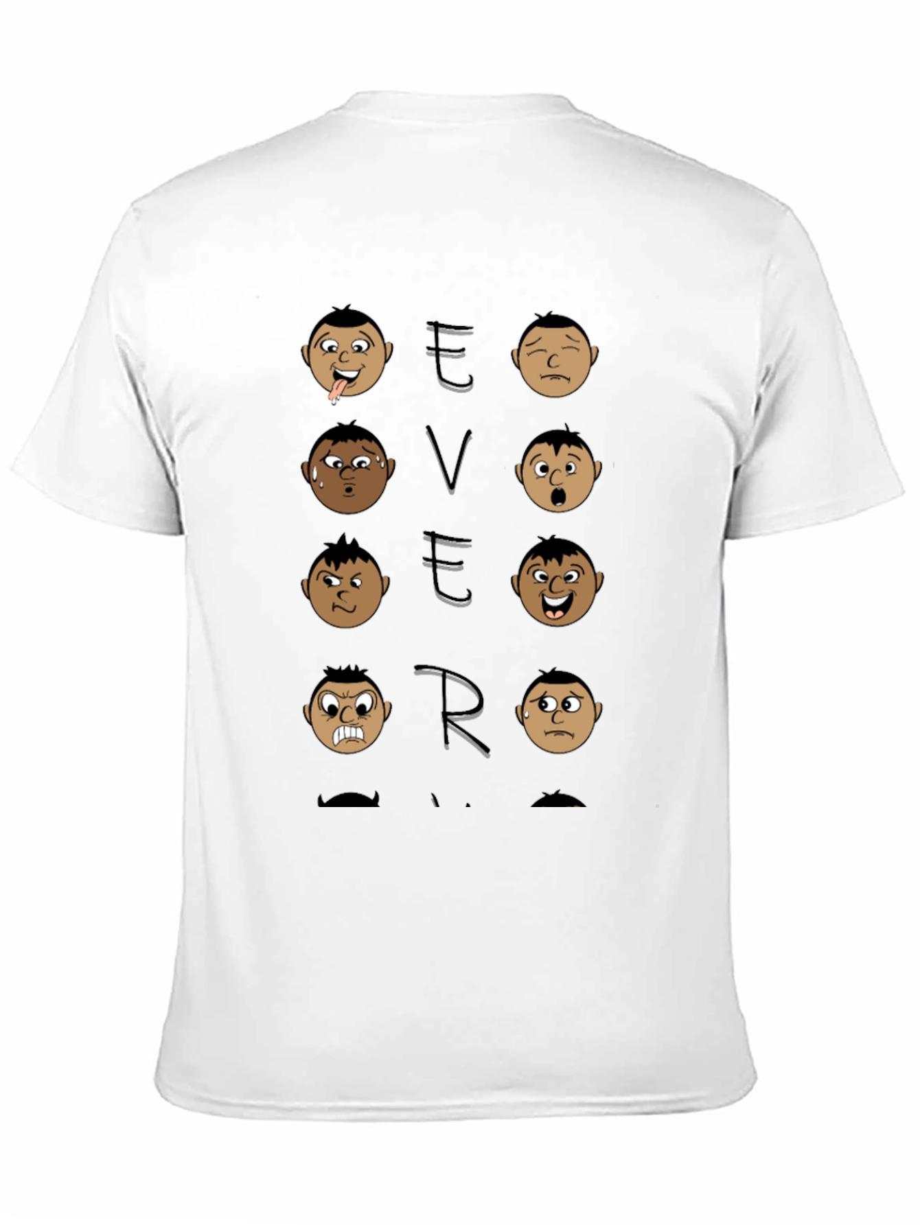Expressive Faces Graphic T-Shirt - Black Cotton Tee
