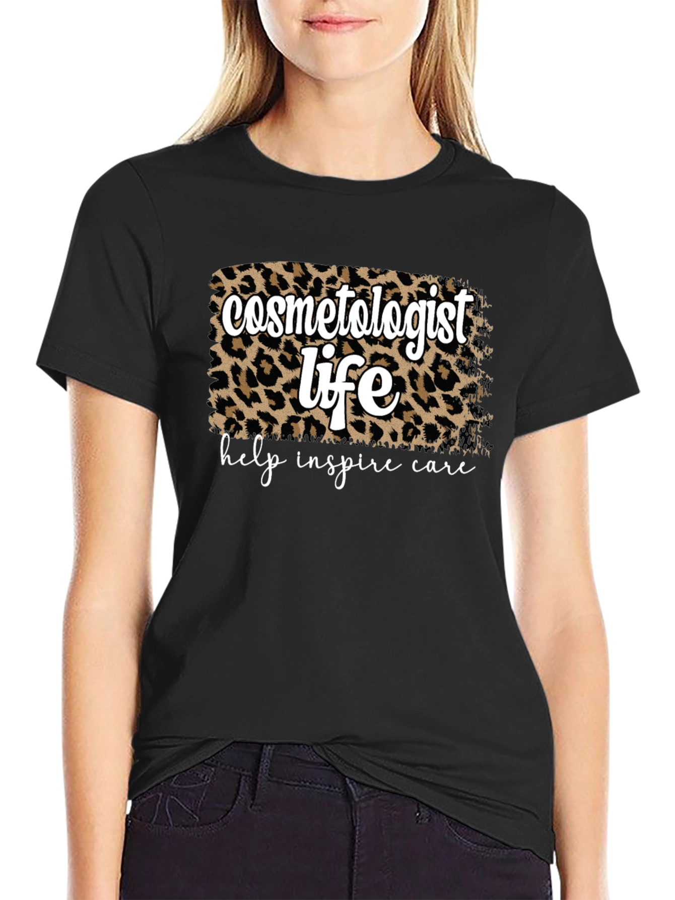 Cosmetologist Life Leopard Print T-Shirt