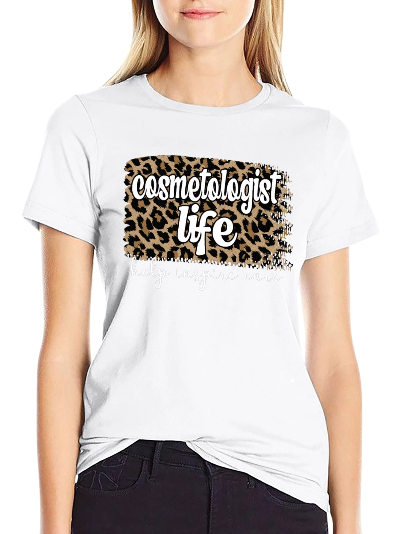 Cosmetologist Life Leopard Print T-Shirt