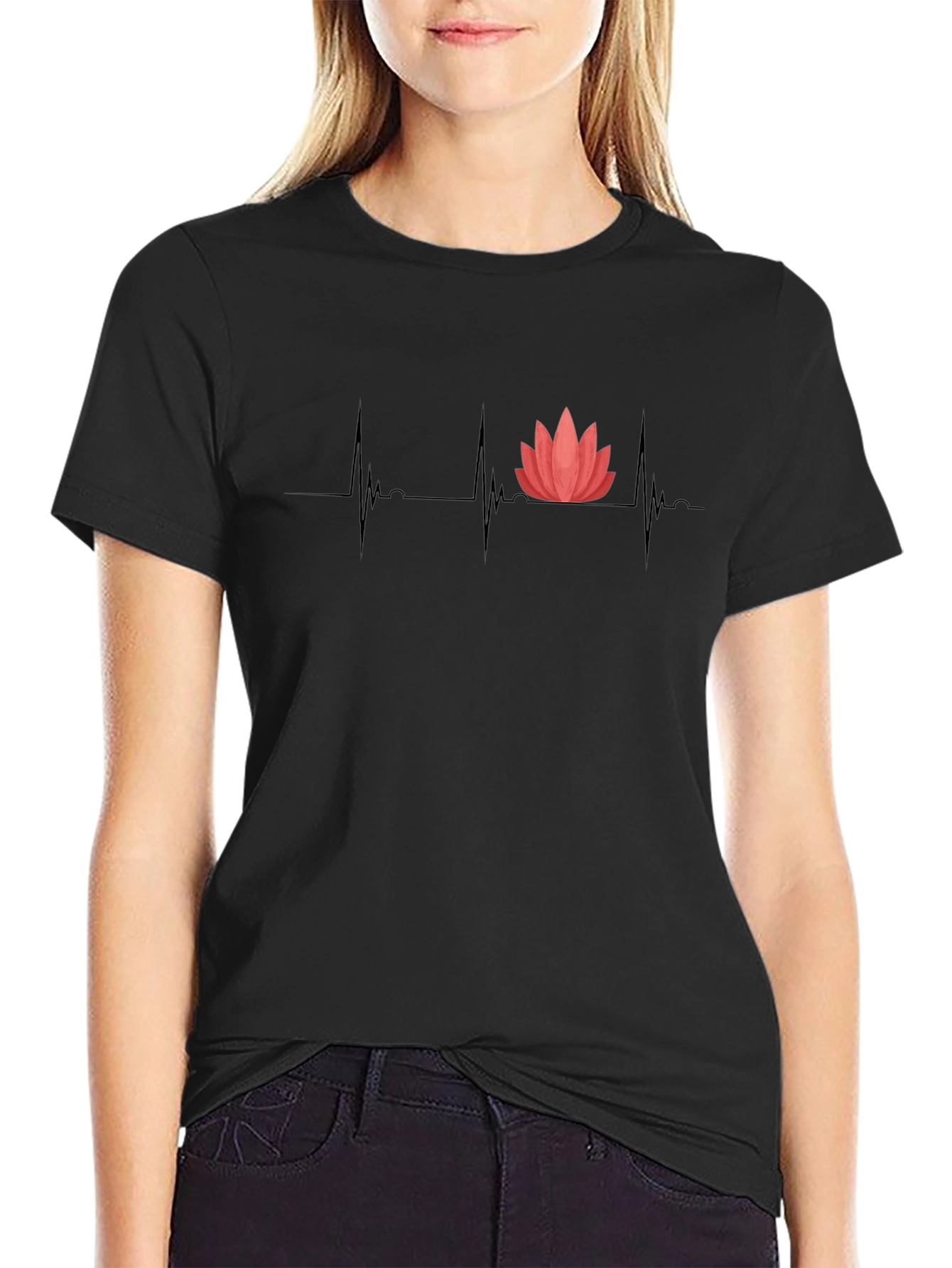 Lotus Heartbeat Tee - Black
