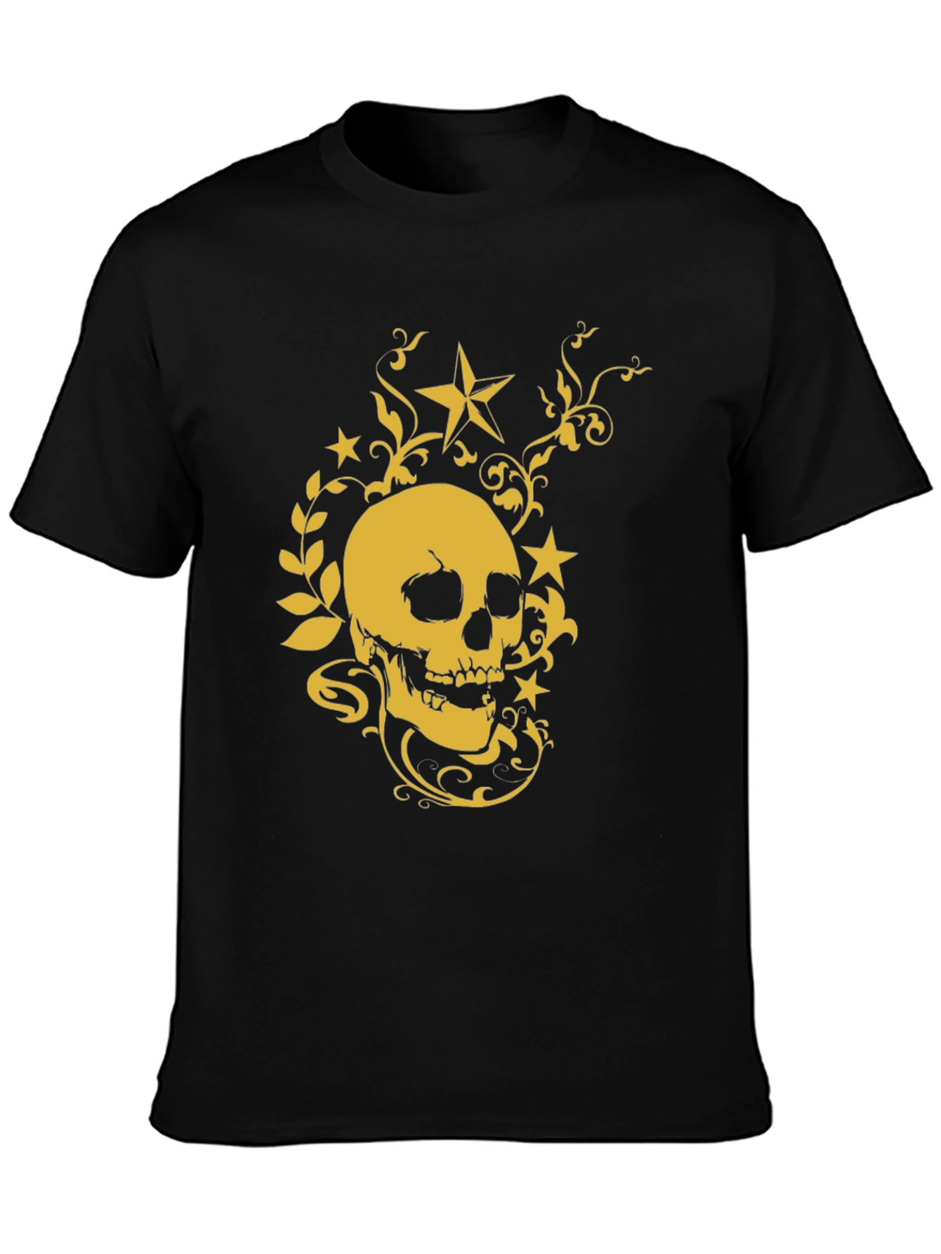 Skull & Star Graphic Tee - Stylish Black T-Shirt