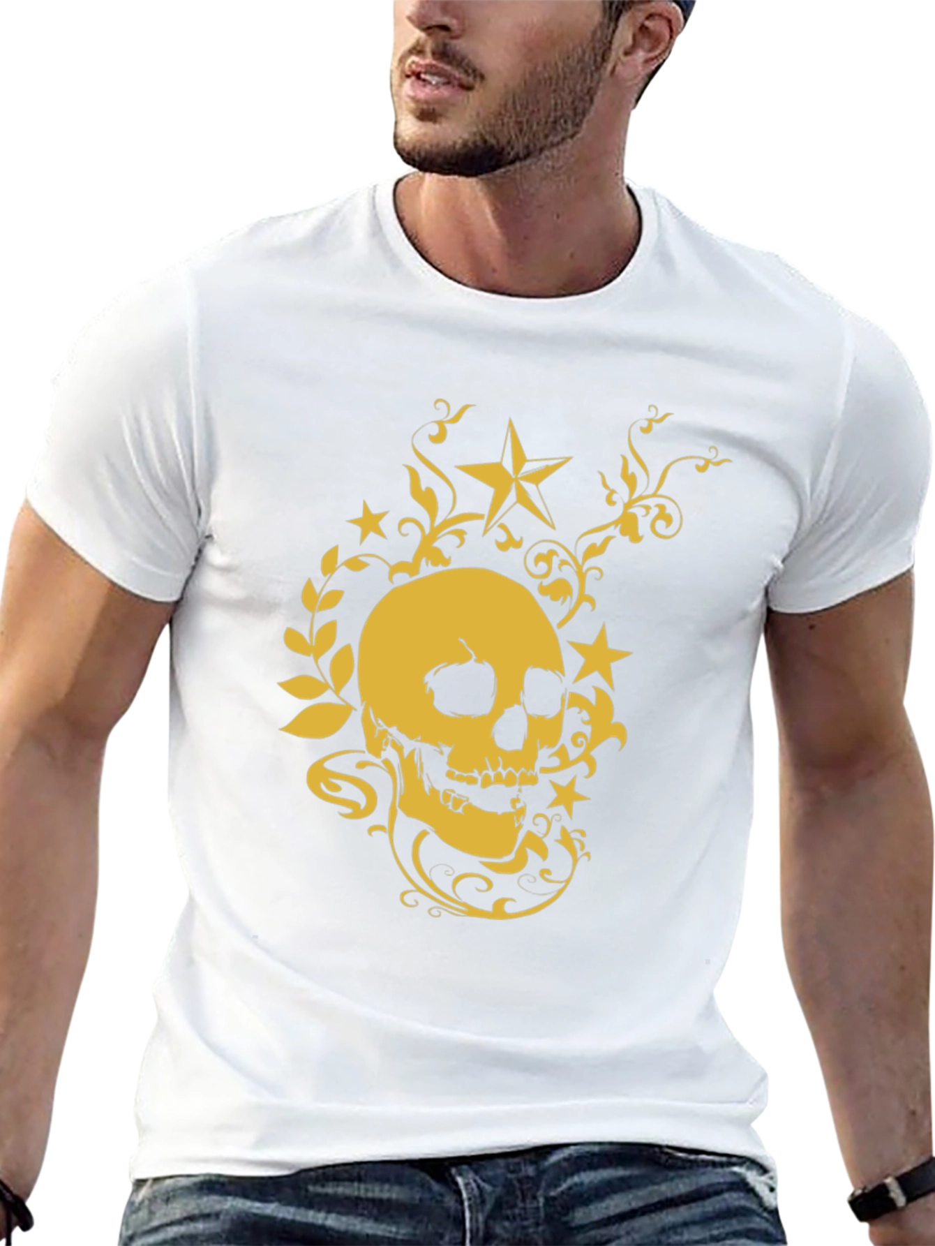 Skull & Star Graphic Tee - Stylish Black T-Shirt