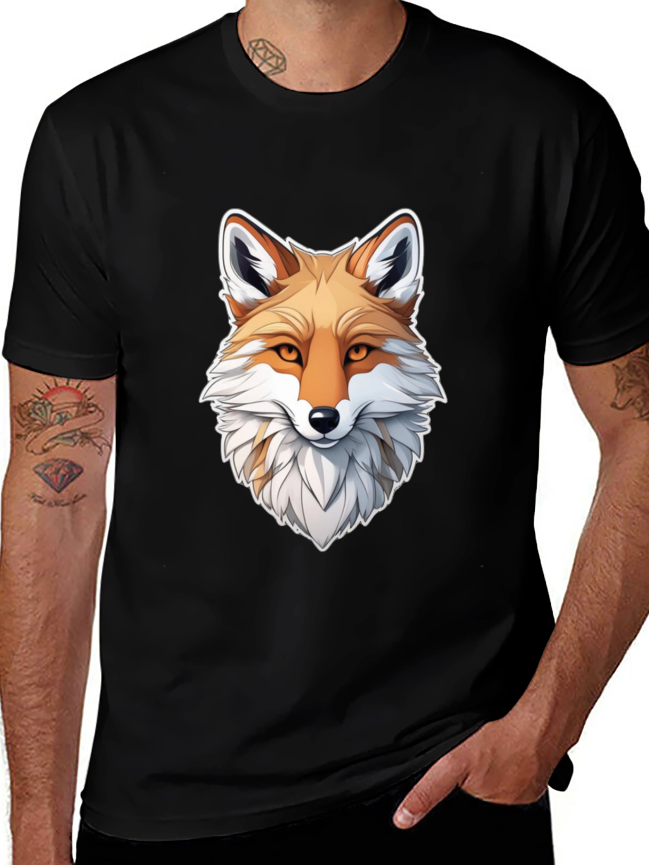Fox Graphic Black T-Shirt for Men