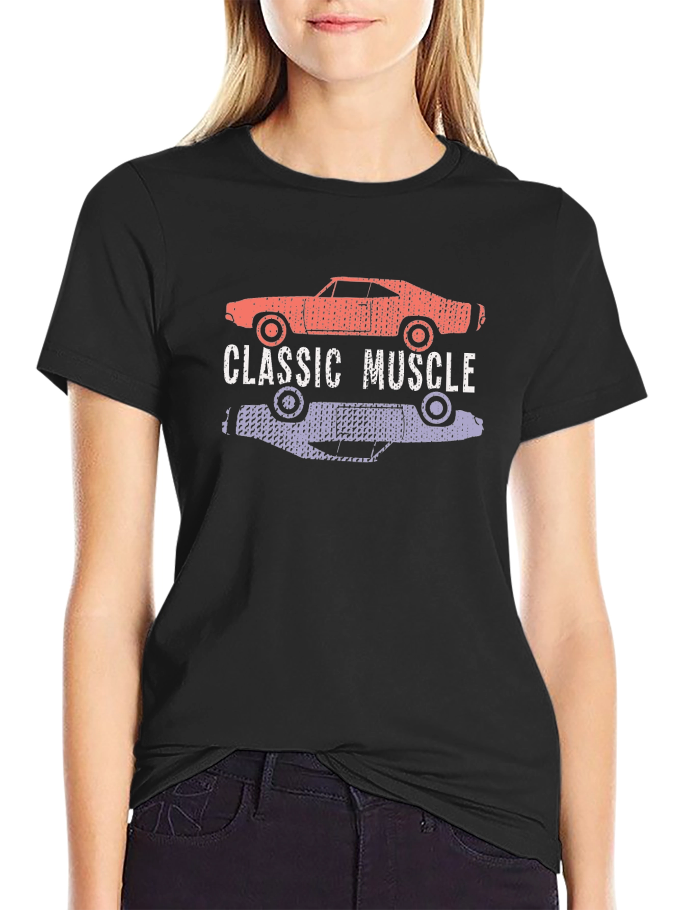 Classic Muscle Car Graphic Tee - Mens Black T-Shirt