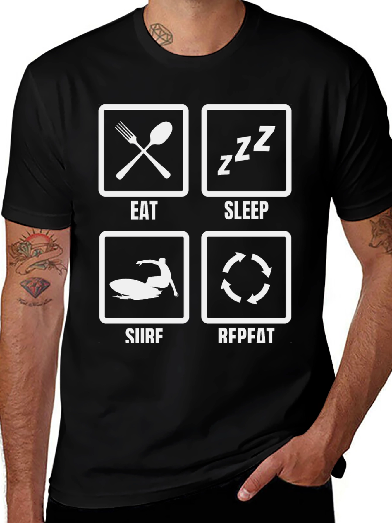 Eat Sleep Surf Repeat Graphic T-Shirt