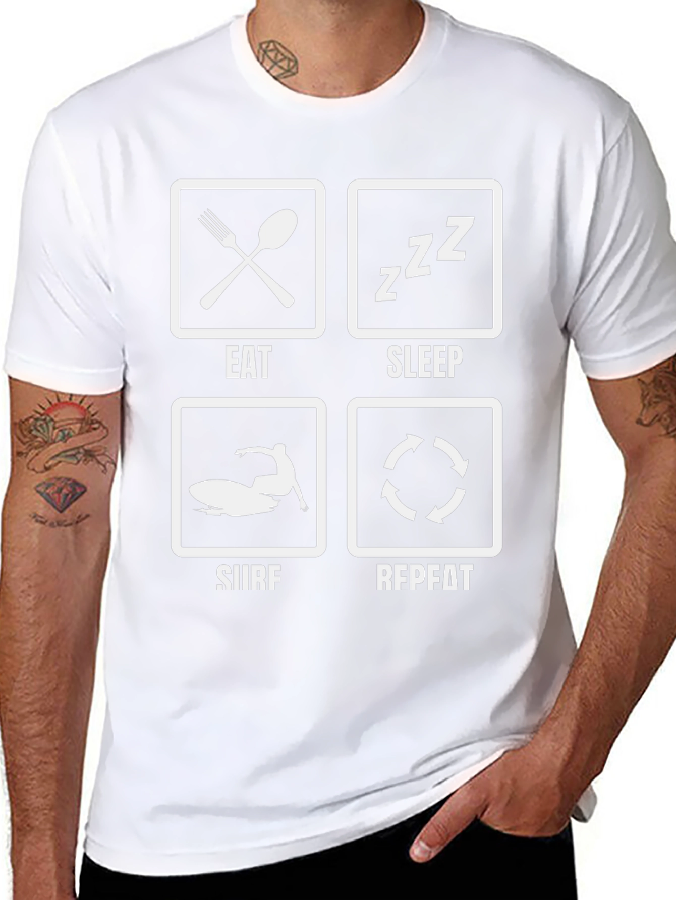 Eat Sleep Surf Repeat Graphic T-Shirt