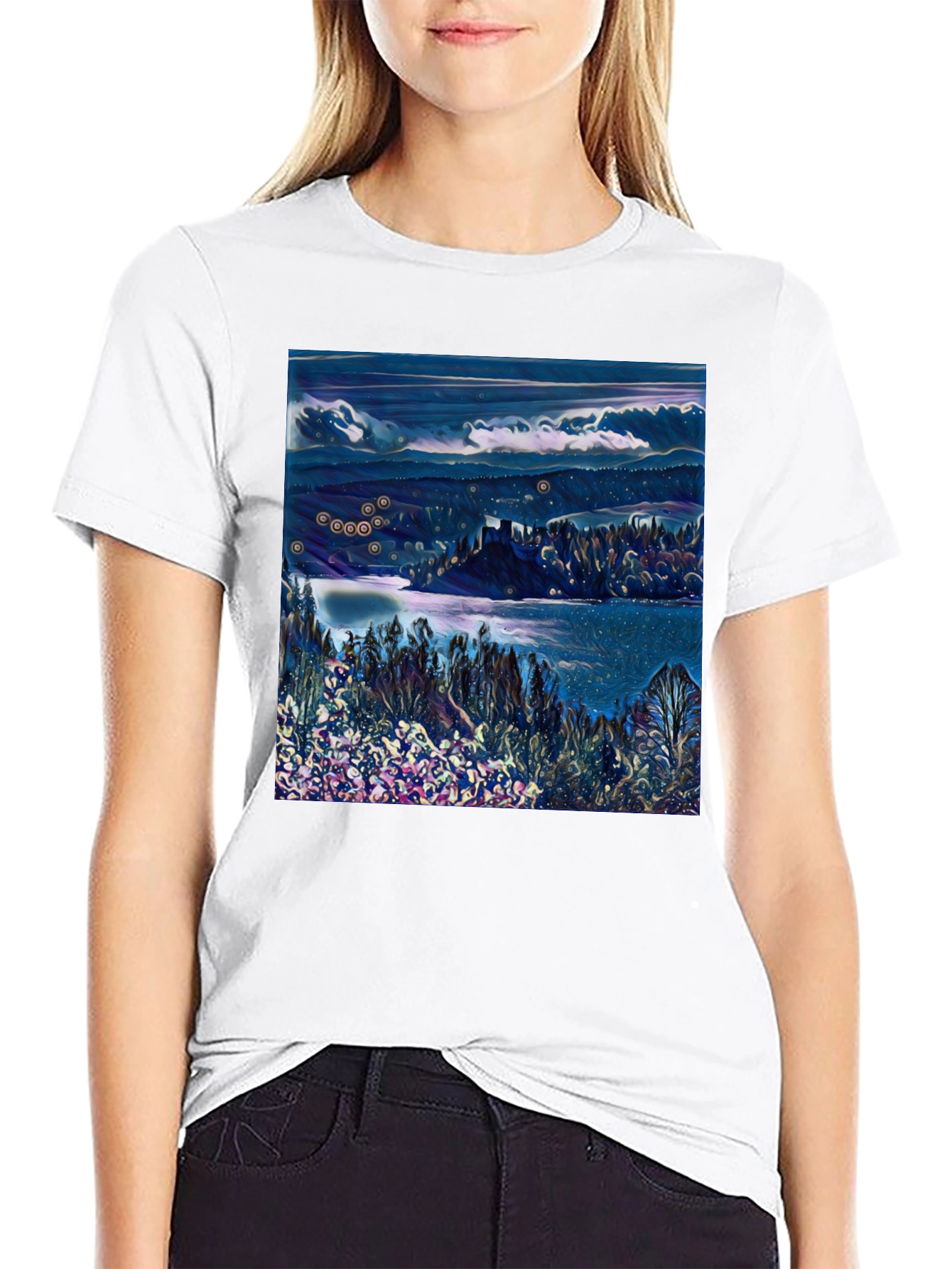 Fantasy Landscape Graphic Print Tee