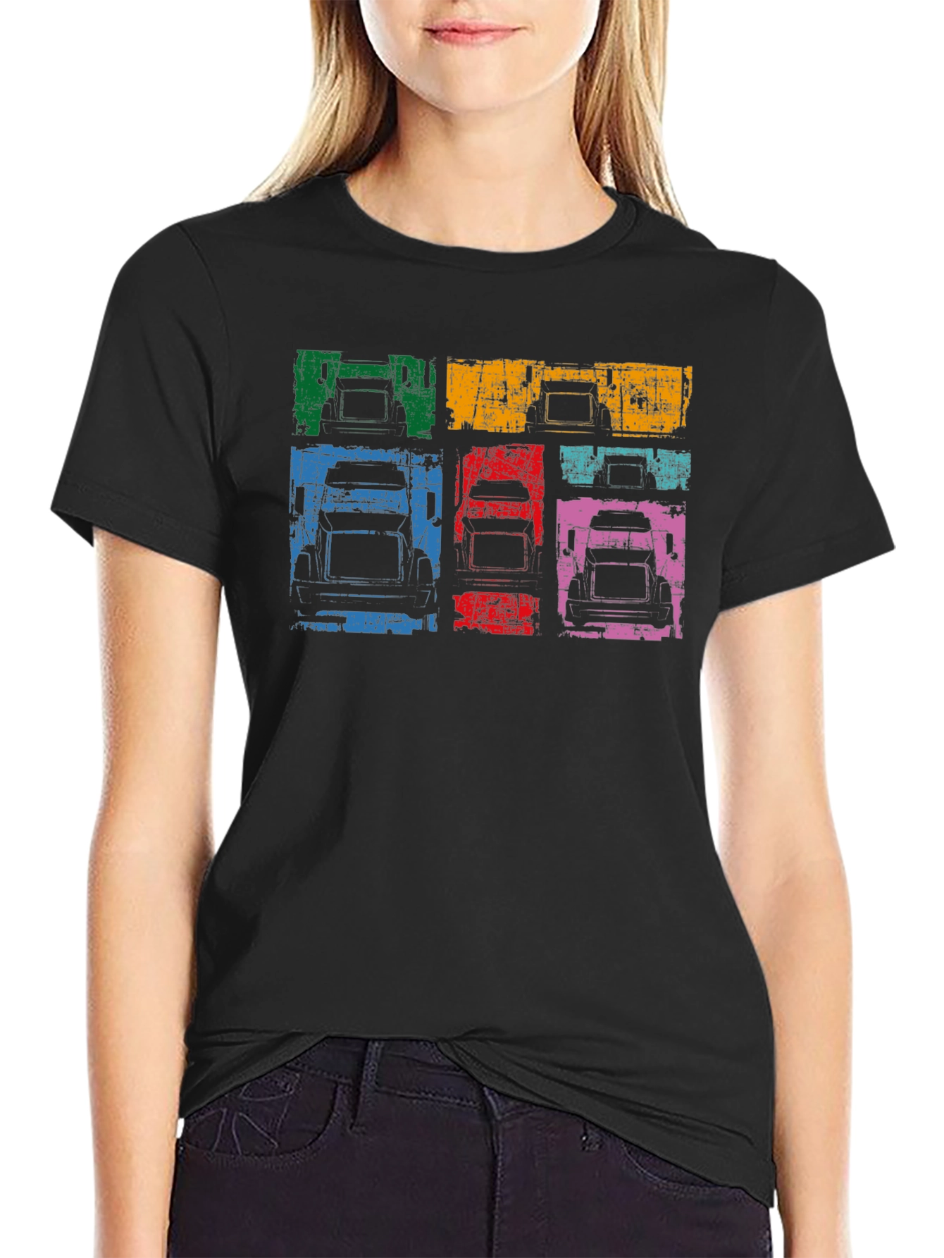 Retro Truck Graphic Tee - Classic Pop Art Style