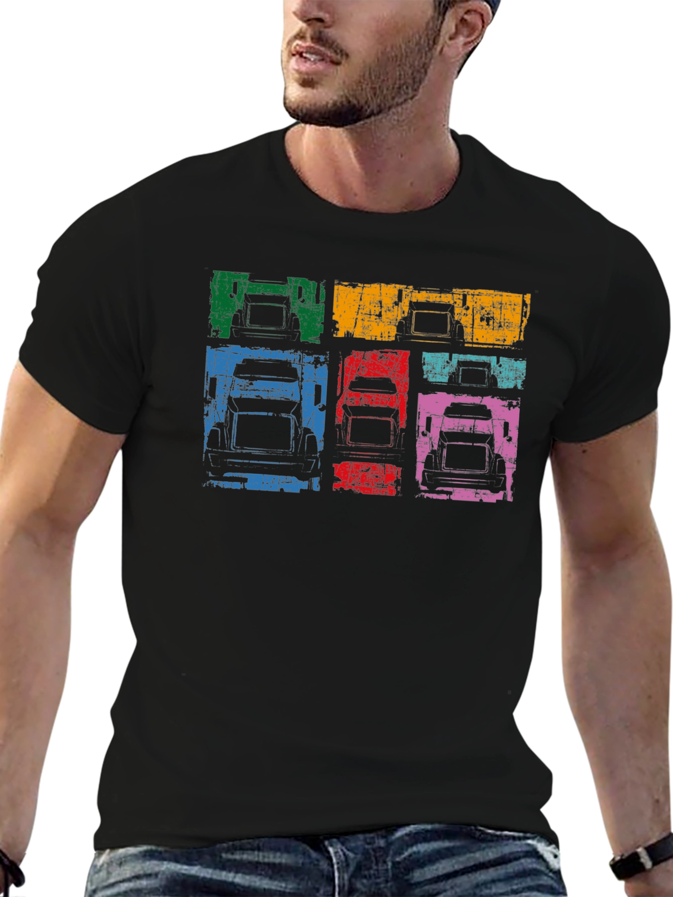 Retro Truck Graphic Tee - Classic Pop Art Style
