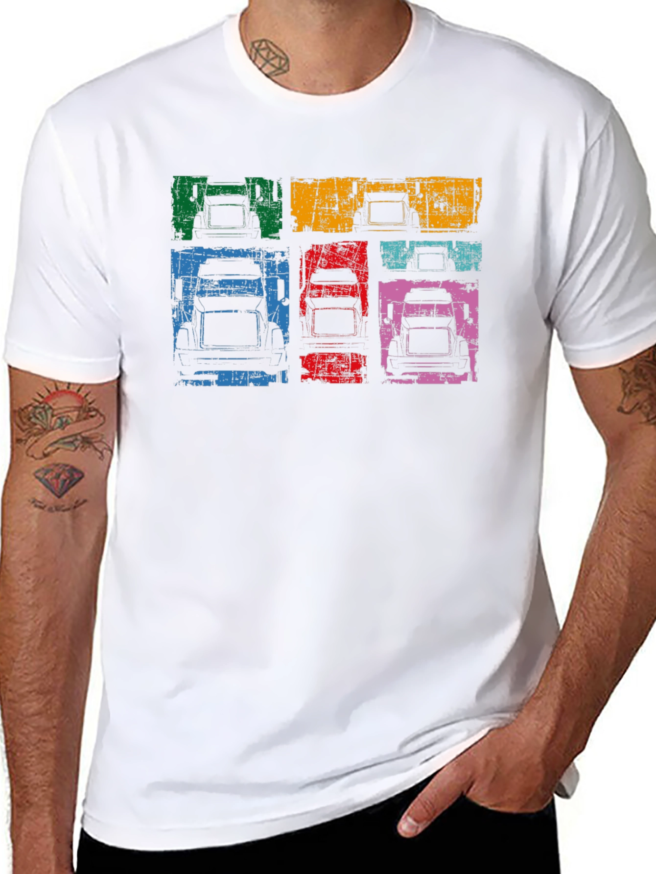 Retro Truck Graphic Tee - Classic Pop Art Style