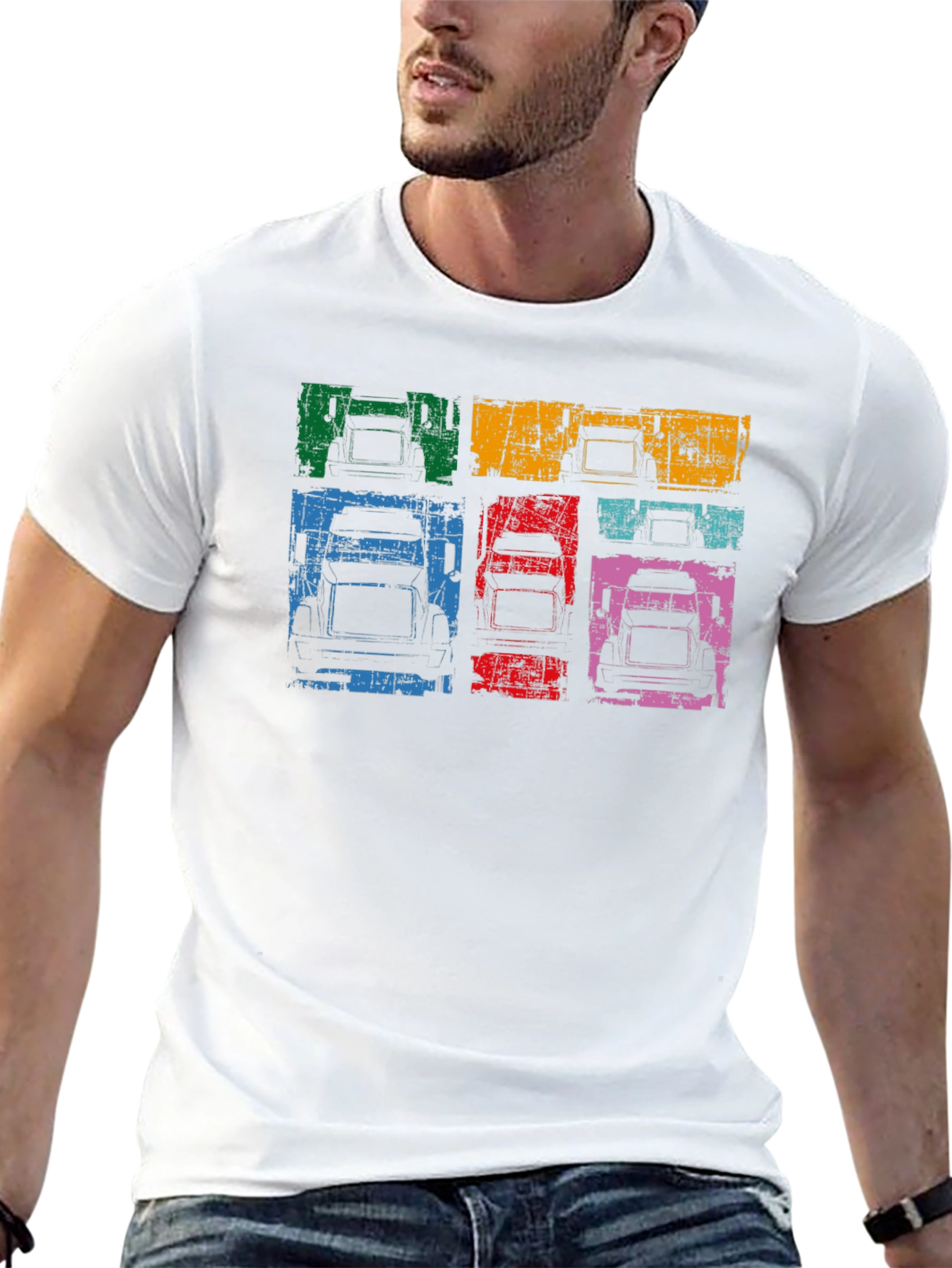 Retro Truck Graphic Tee - Classic Pop Art Style