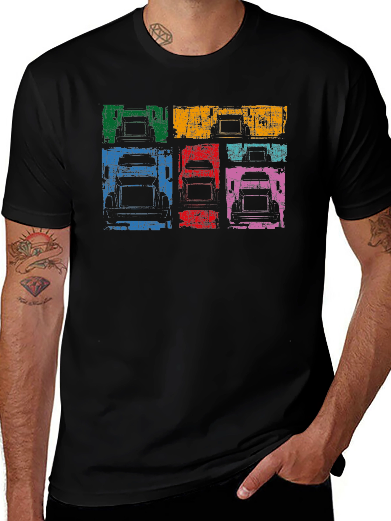 Retro Truck Graphic Tee - Classic Pop Art Style