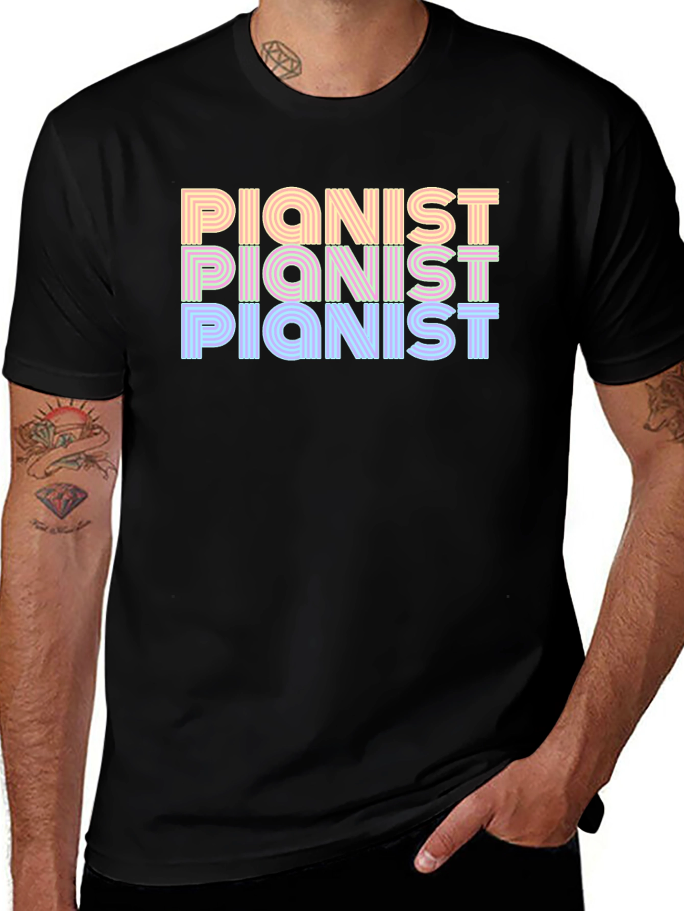 Pianist T-Shirt - Retro Music Lover Tee