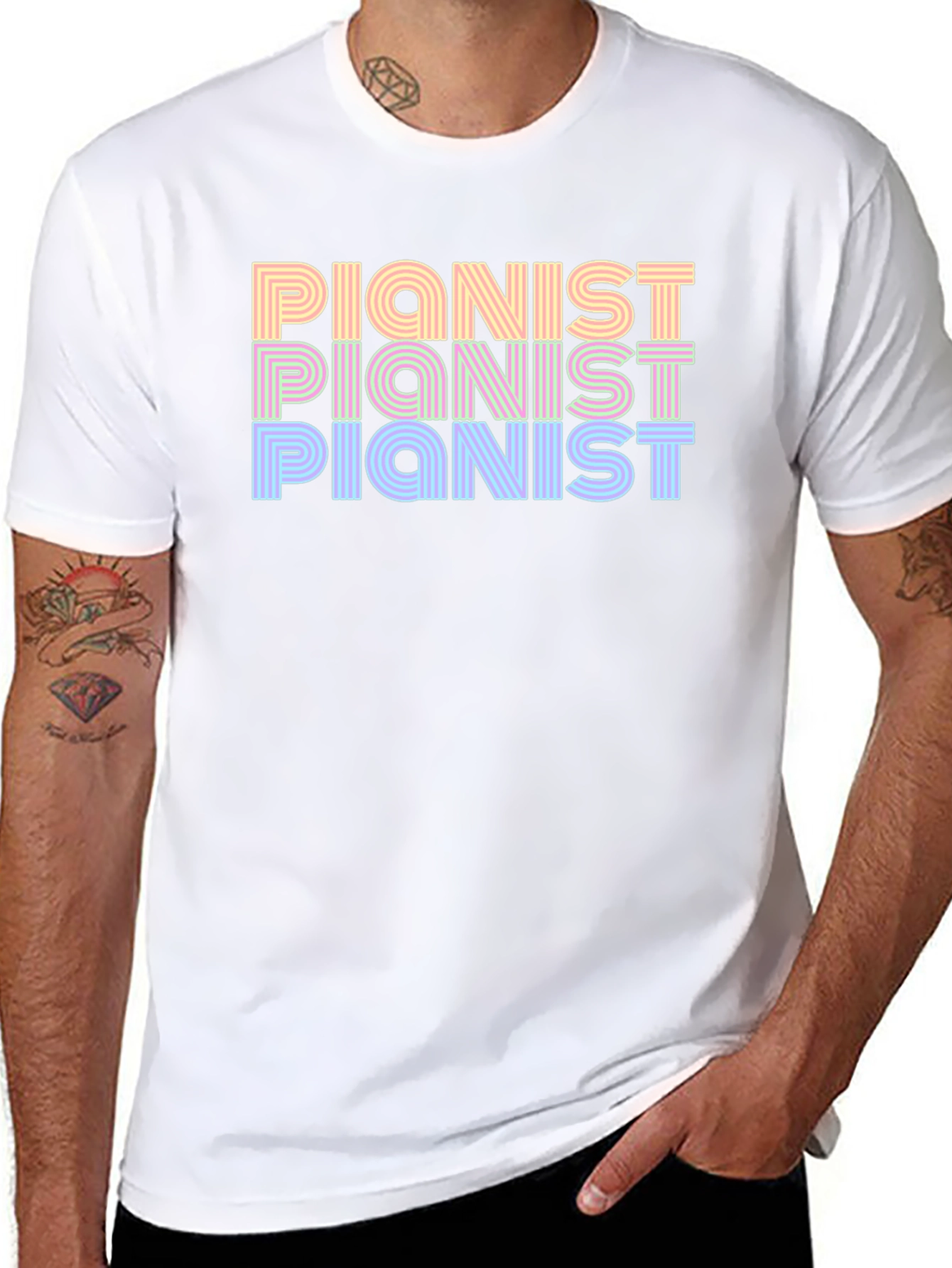 Pianist T-Shirt - Retro Music Lover Tee