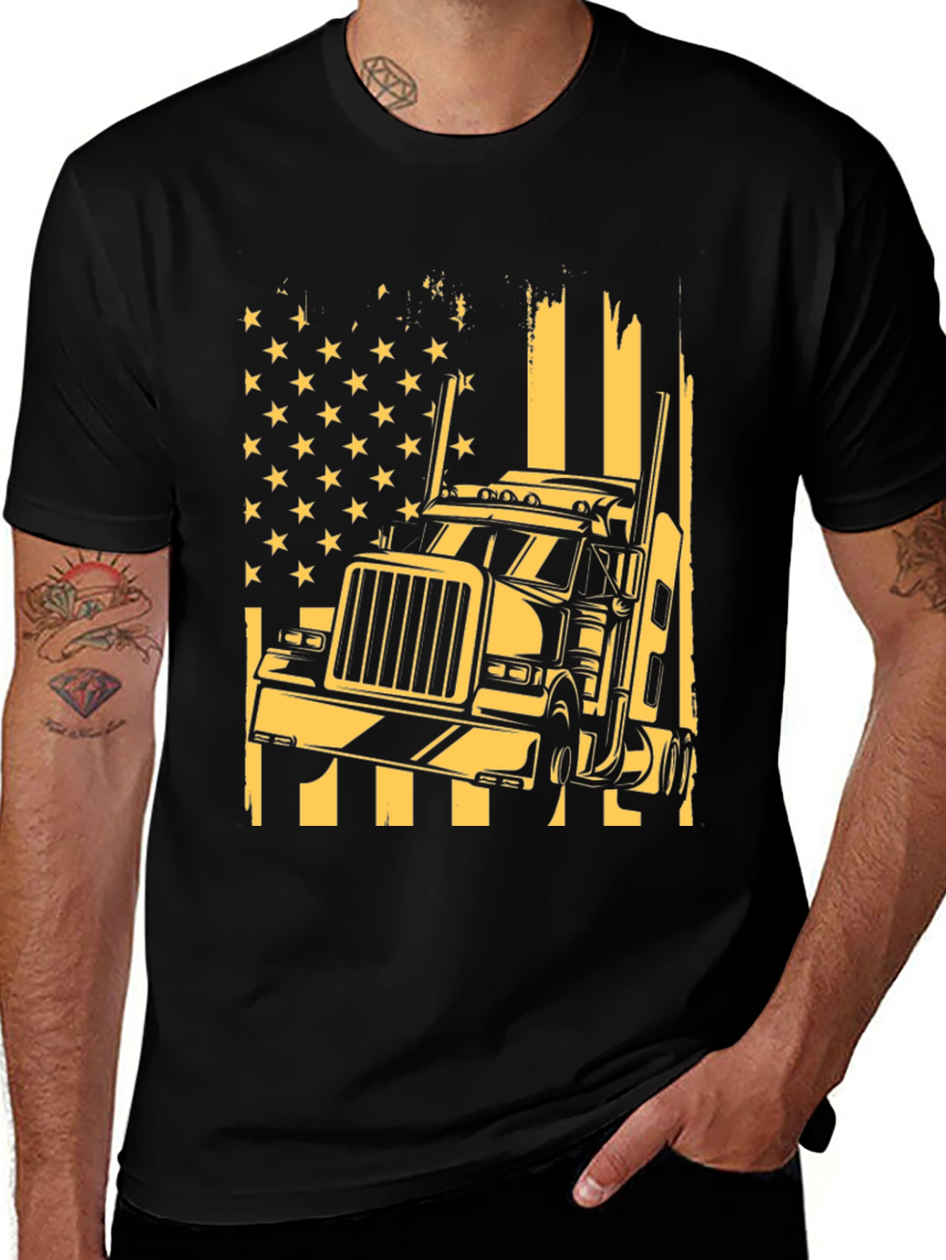 Trucker USA Flag T-Shirt: Patriotic Style