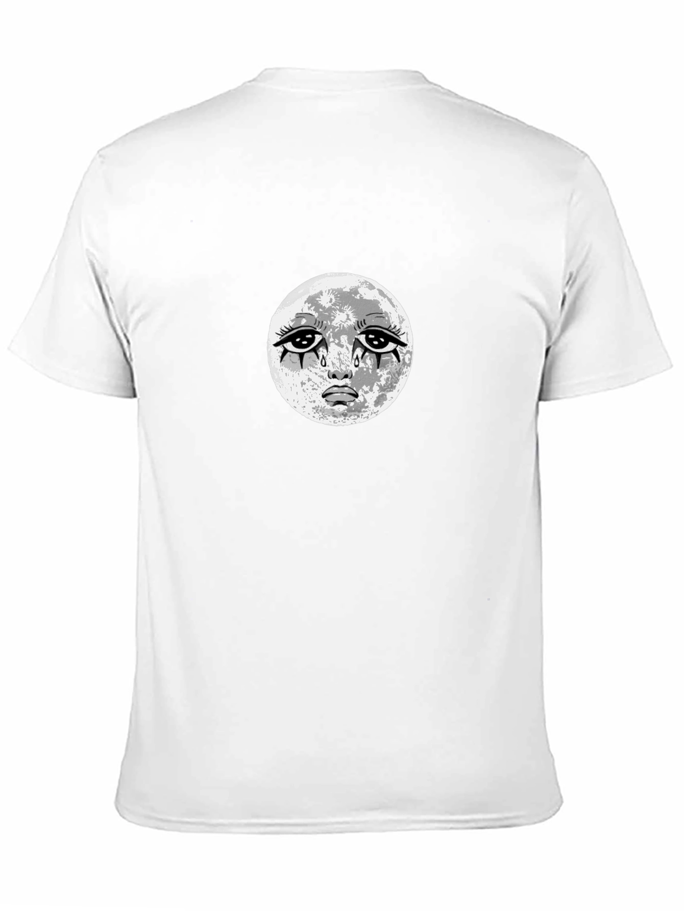 Sad Moon Graphic Black T-Shirt