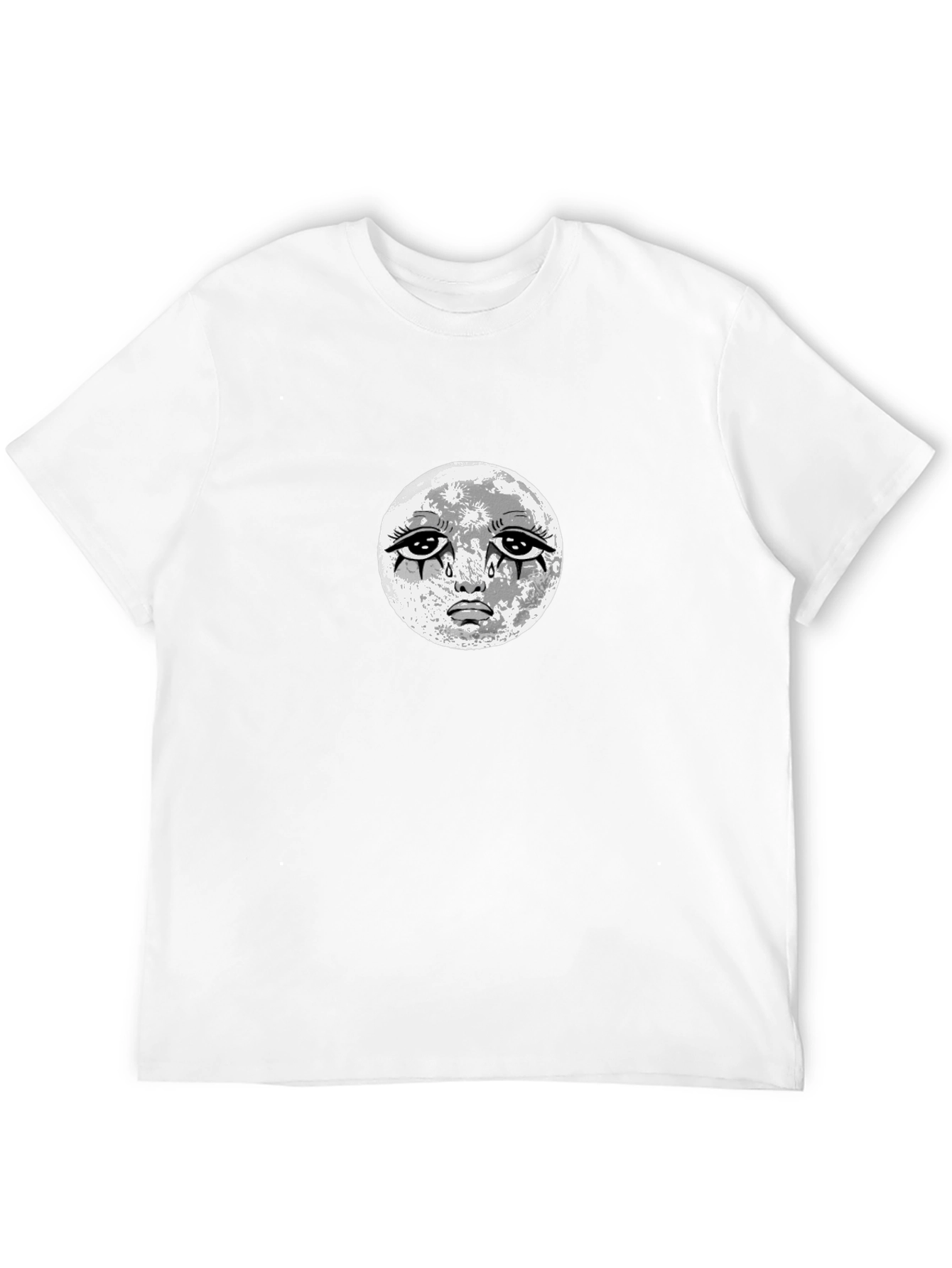 Sad Moon Graphic Black T-Shirt