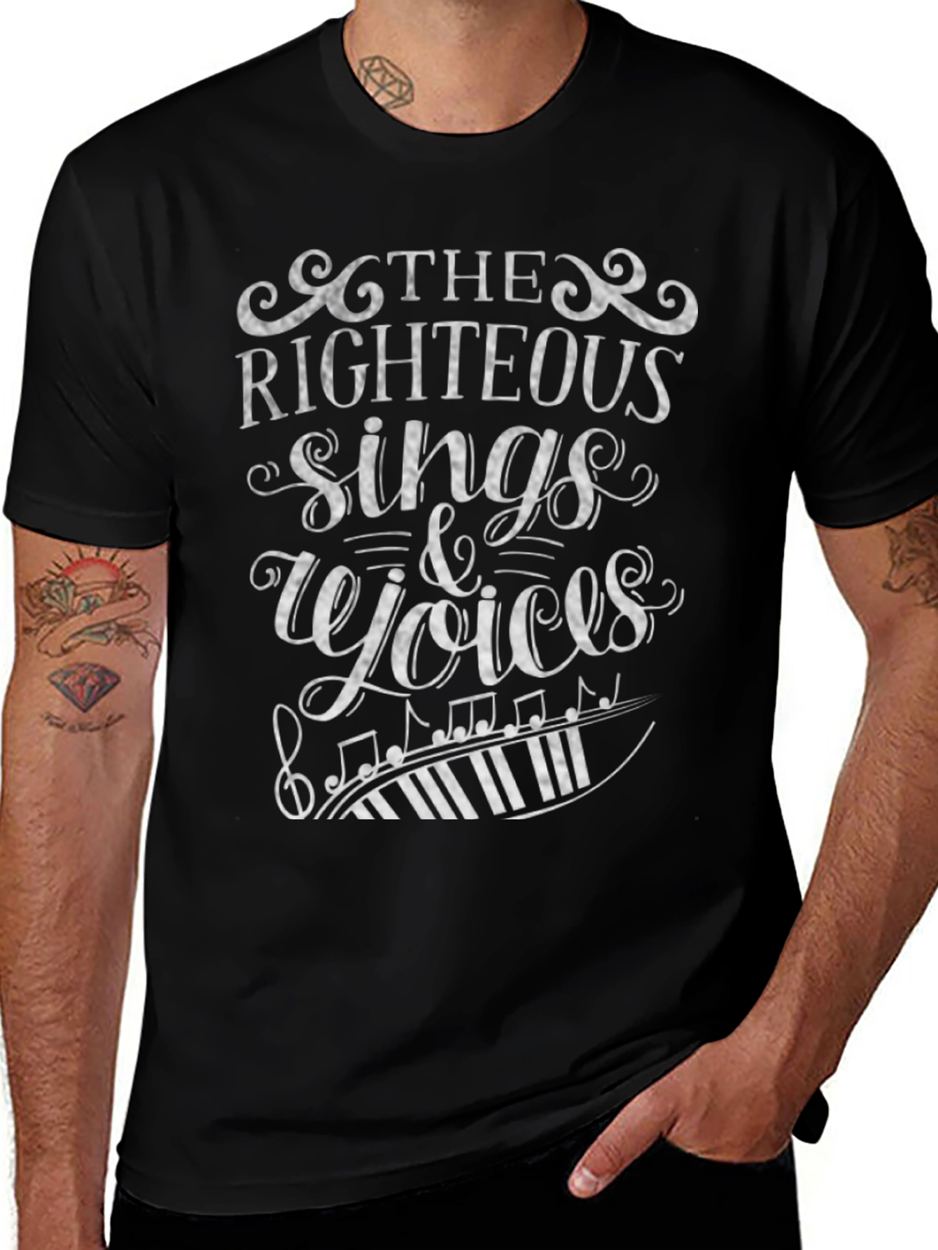 Righteous Sings Voices Black Graphic Tee