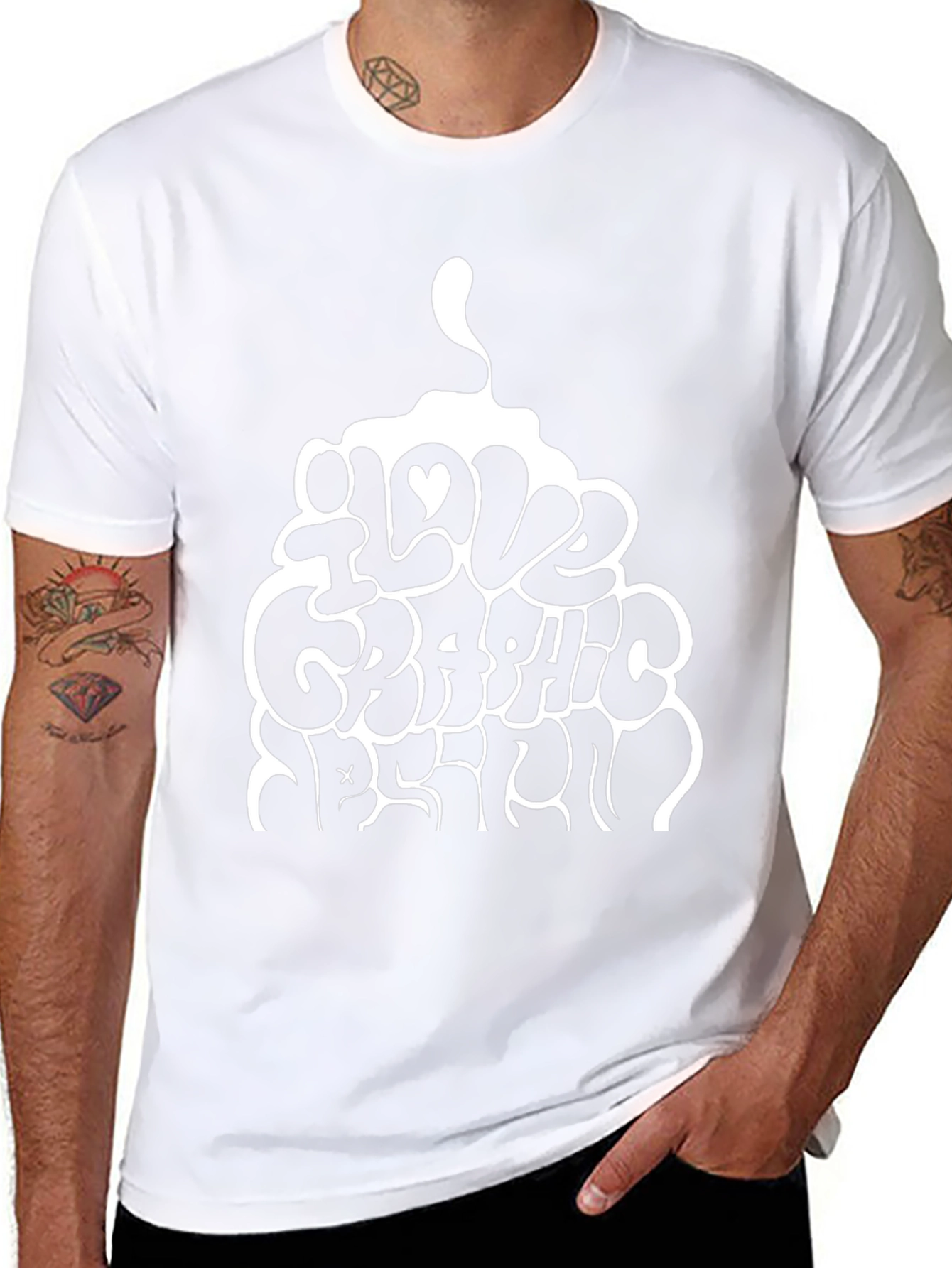 I Love Graphic Design Black T-Shirt