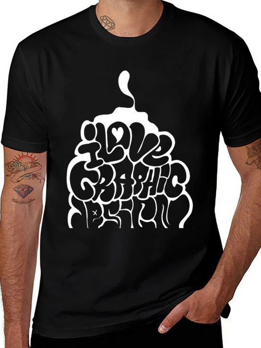 I Love Graphic Design Black T-Shirt