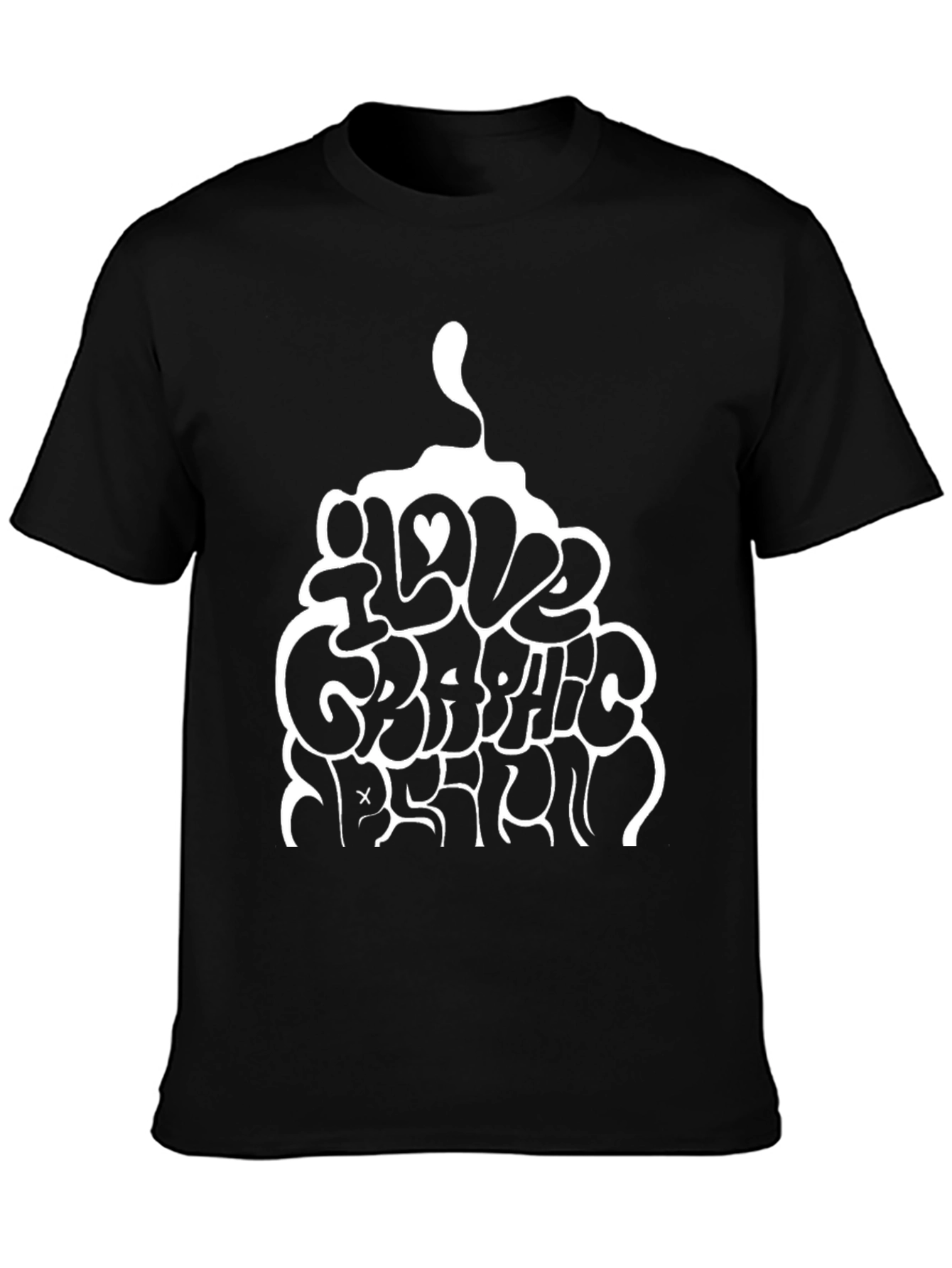 I Love Graphic Design Black T-Shirt