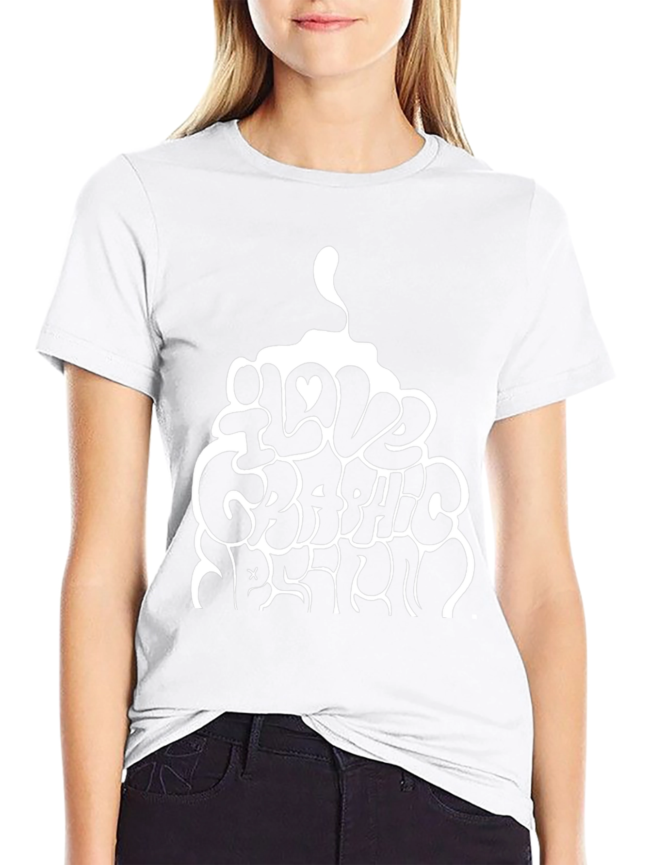 I Love Graphic Design Black T-Shirt
