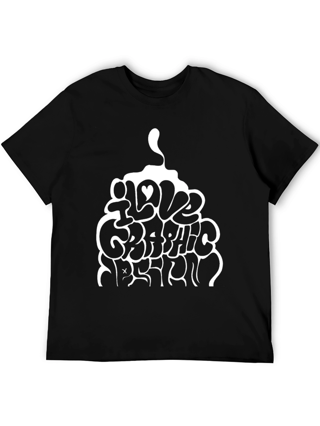 I Love Graphic Design Black T-Shirt