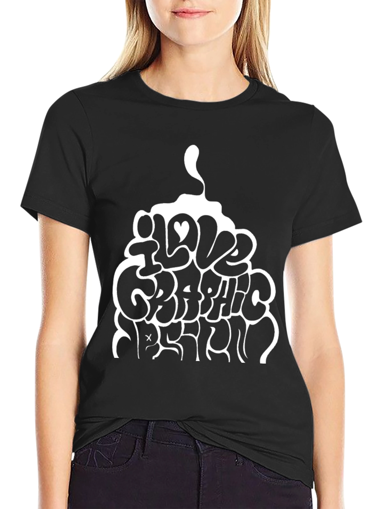 I Love Graphic Design Black T-Shirt