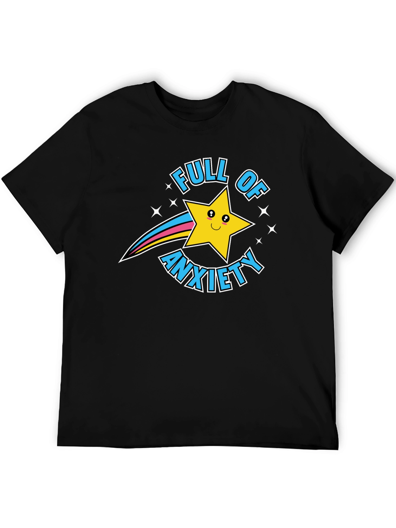 Full of Anxiety Graphic Print Crew Neck T-Shirt